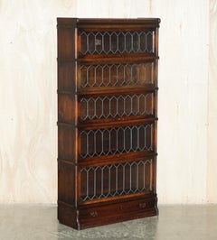 Suite of Four Original Globe Wernicke Solicitors Stacking Bookcases Drawer Bases