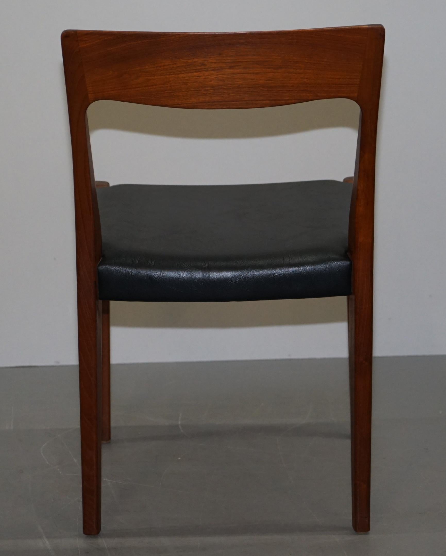 Suite de quatre chaises de salle à manger danoises originales Svegards Markaryd avec cadres en teck en vente 7