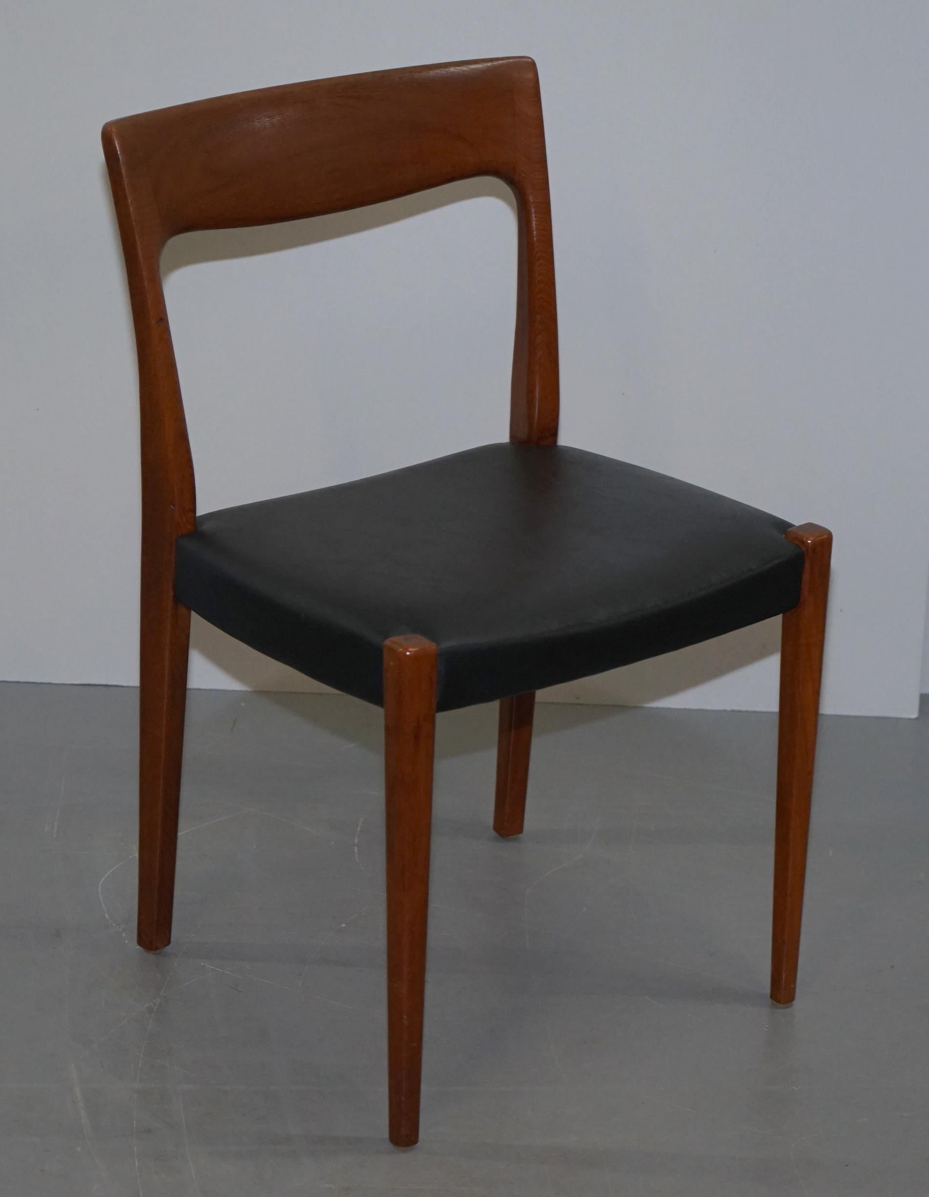 Suite of Four Original Svegards Markaryd Danish Dining Chairs with Teak Frames For Sale 12