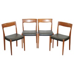 Vintage Suite of Four Original Svegards Markaryd Danish Dining Chairs with Teak Frames