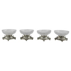 Suite of Four Silver-Plated Bronze Dessert Stand Comports, French, circa 1890