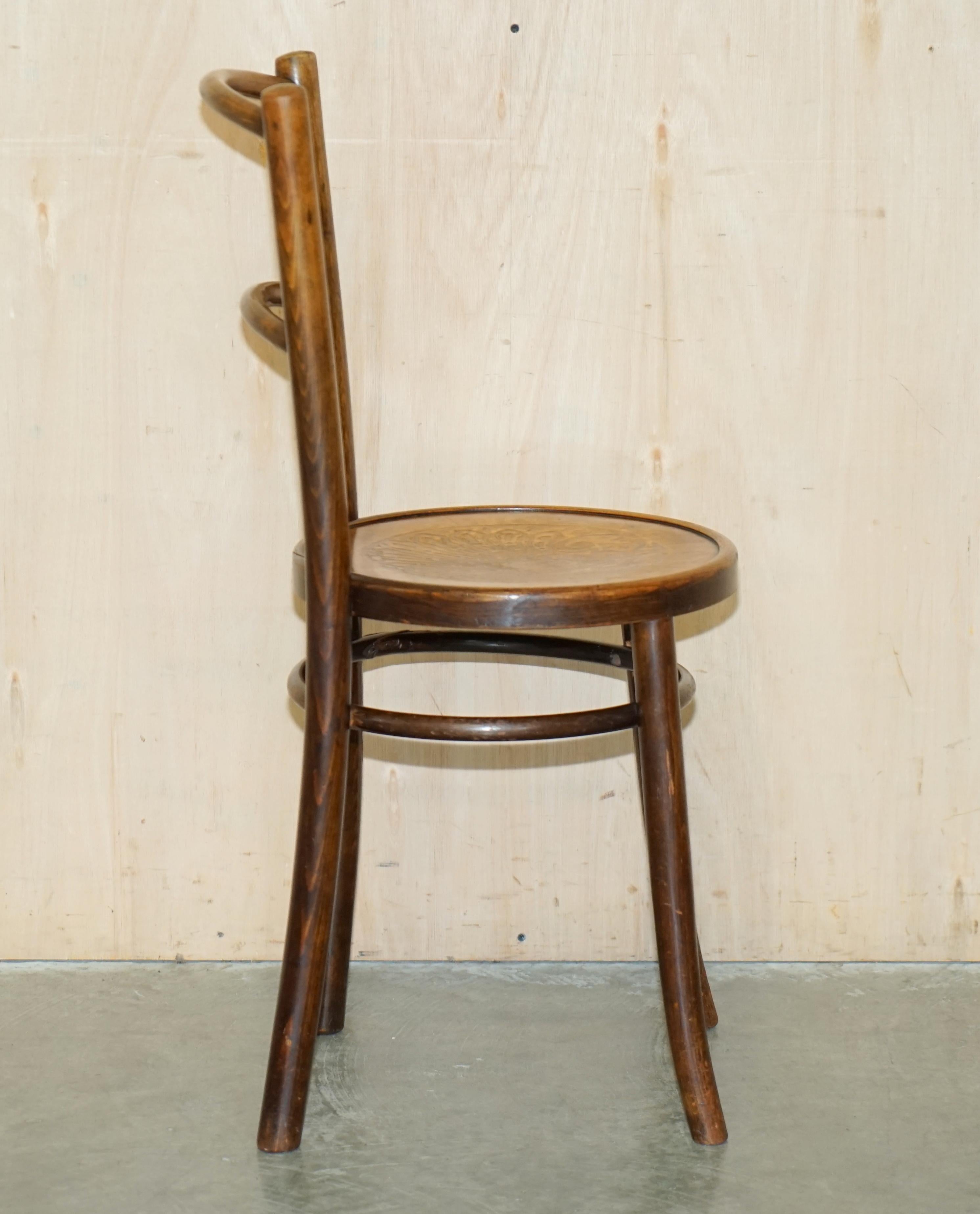 SUiTE OF FOUR THONET CIRCA 1930'S AUSTRIAN BISTRO DINING BAR BENTWOOD CHAIRS For Sale 4