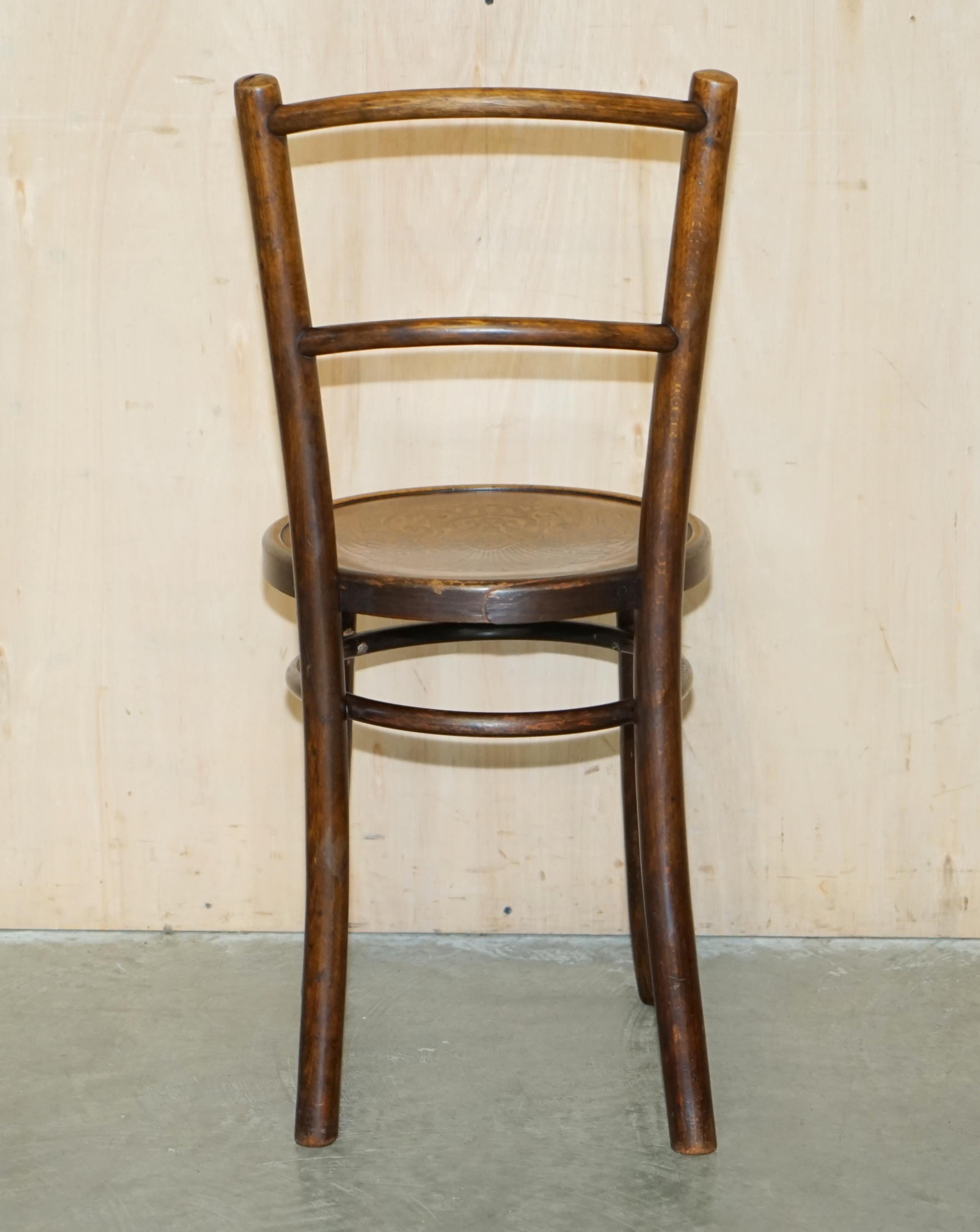 SUiTE OF FOUR THONET CIRCA 1930er AUSTRIAN BISTRO DINING BAR BENTWOOD CHAIRS im Angebot 4