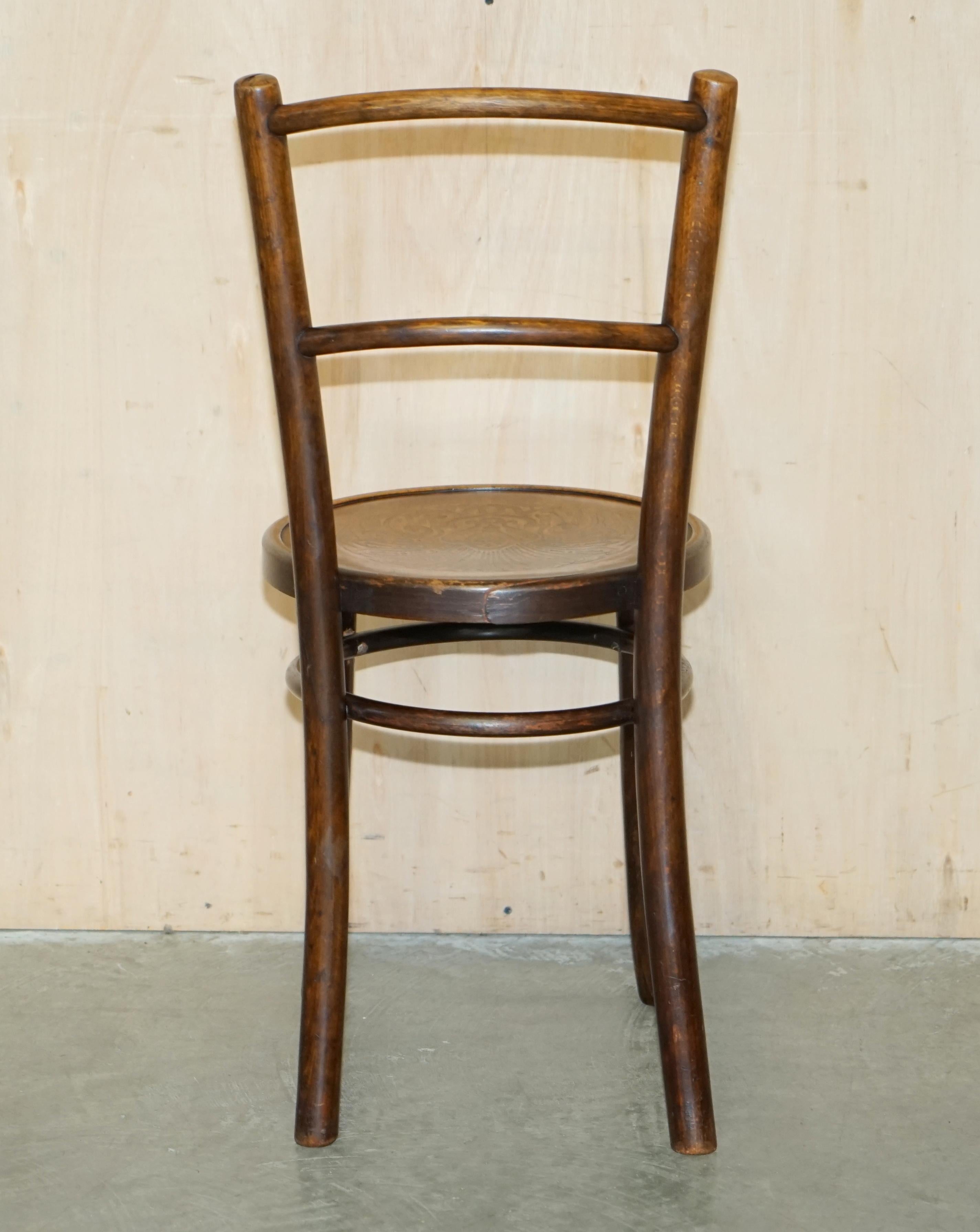 SUiTE OF FOUR THONET CIRCA 1930er AUSTRIAN BISTRO DINING BAR BENTWOOD CHAIRS im Angebot 5