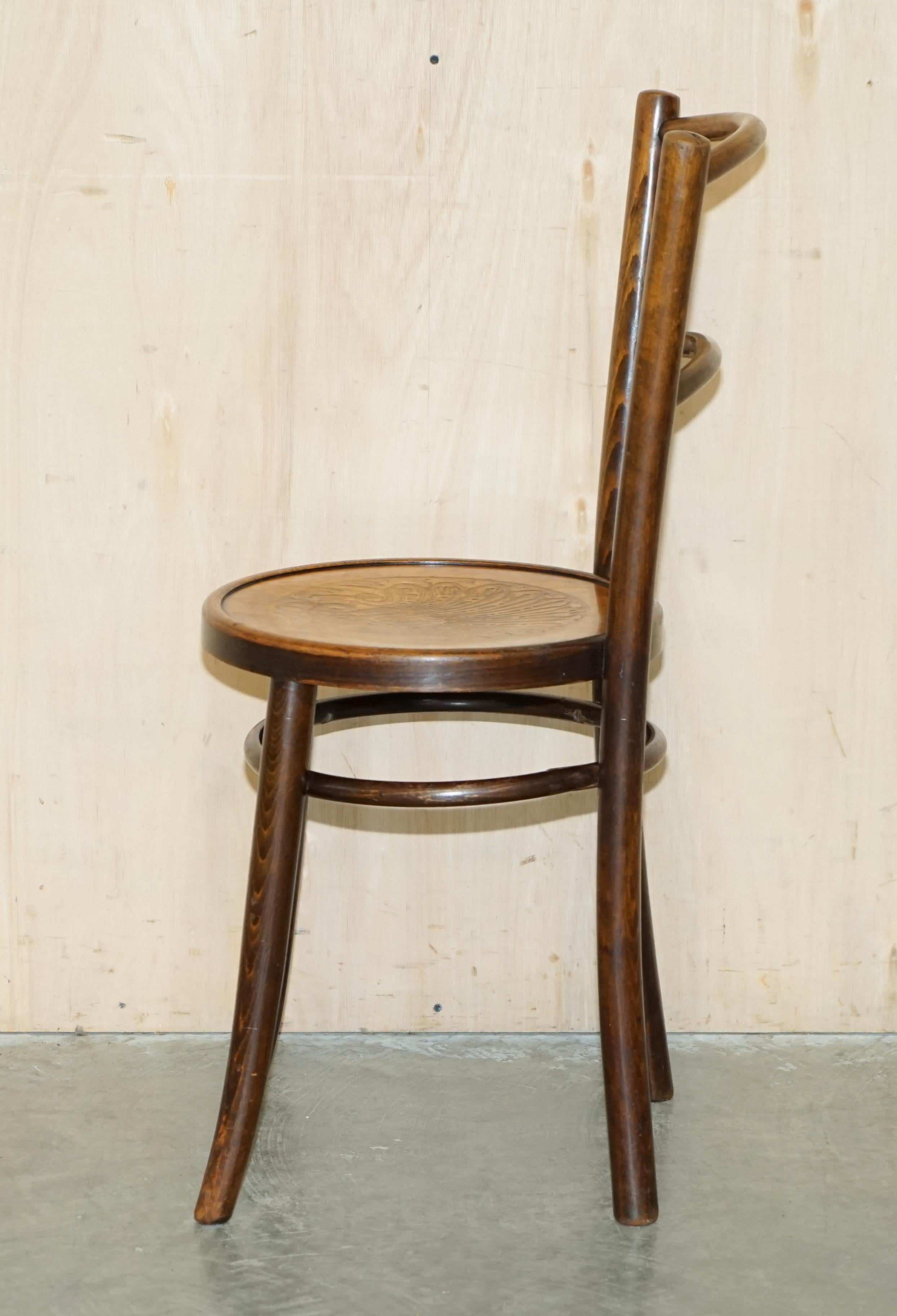 SUiTE OF FOUR THONET CIRCA 1930'S AUSTRIAN BISTRO DINING BAR BENTWOOD CHAIRS For Sale 6