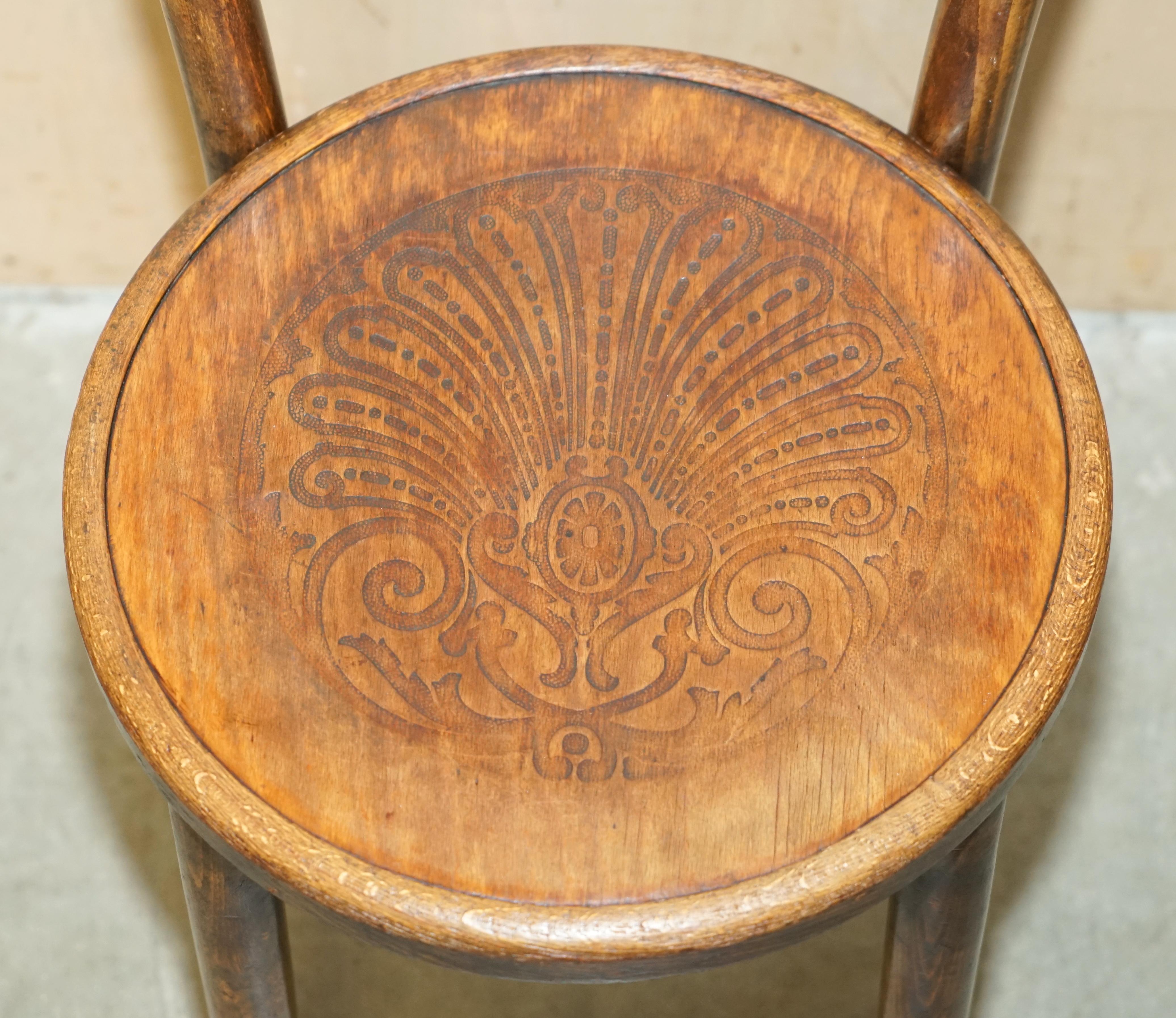 SUiTE OF FOUR THONET CIRCA 1930er AUSTRIAN BISTRO DINING BAR BENTWOOD CHAIRS im Angebot 10