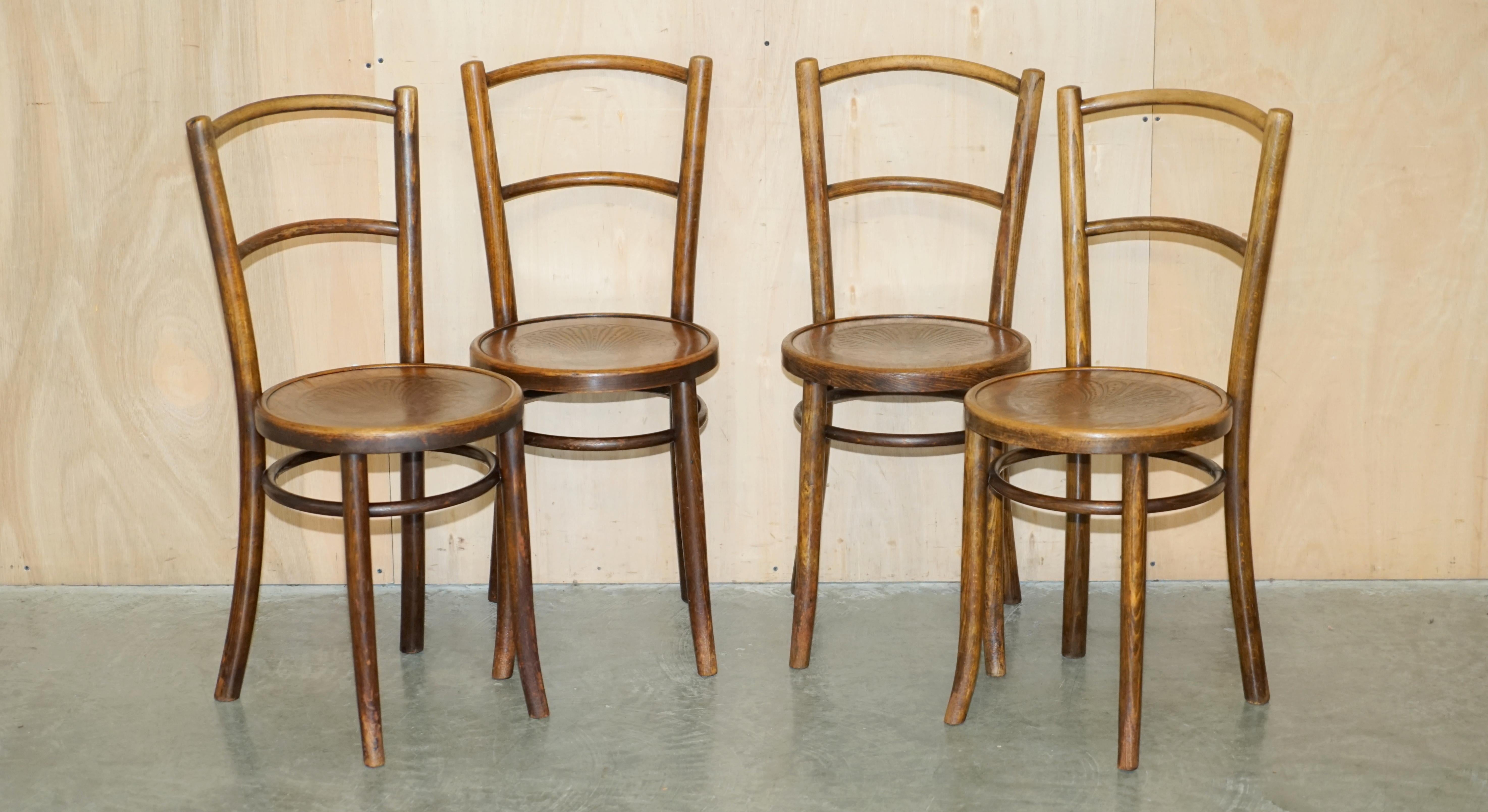 Royal House Antiques

Royal House Antiques is delighted to offer for sale this lovely suite of four original Austrian Thonet Bentwood cafe bistro dining chairs Circa 1930's

Please note the delivery fee listed is just a guide, it covers within the