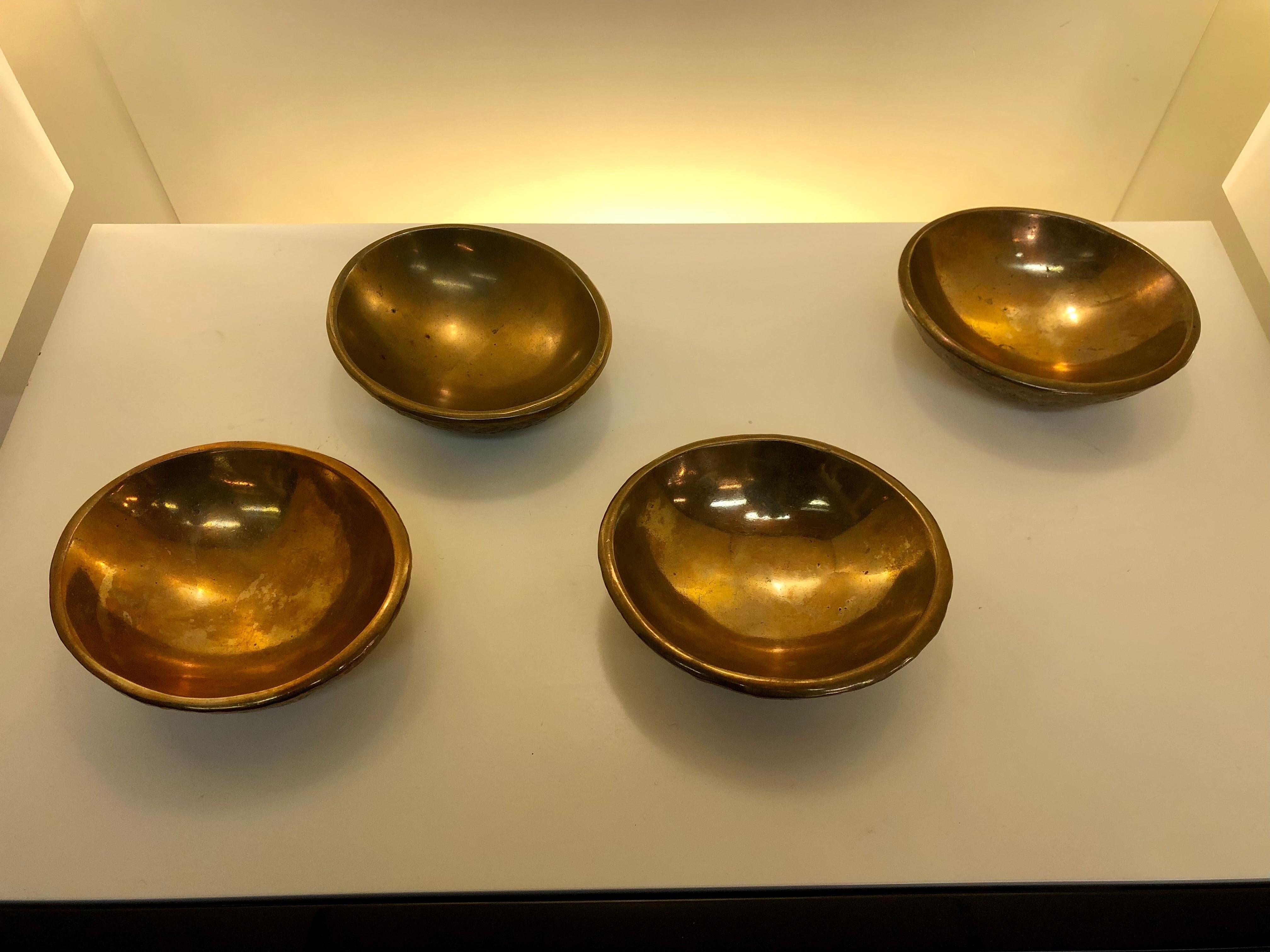 Suite of four “vide poche”in bronze by Ado Chale mi 5