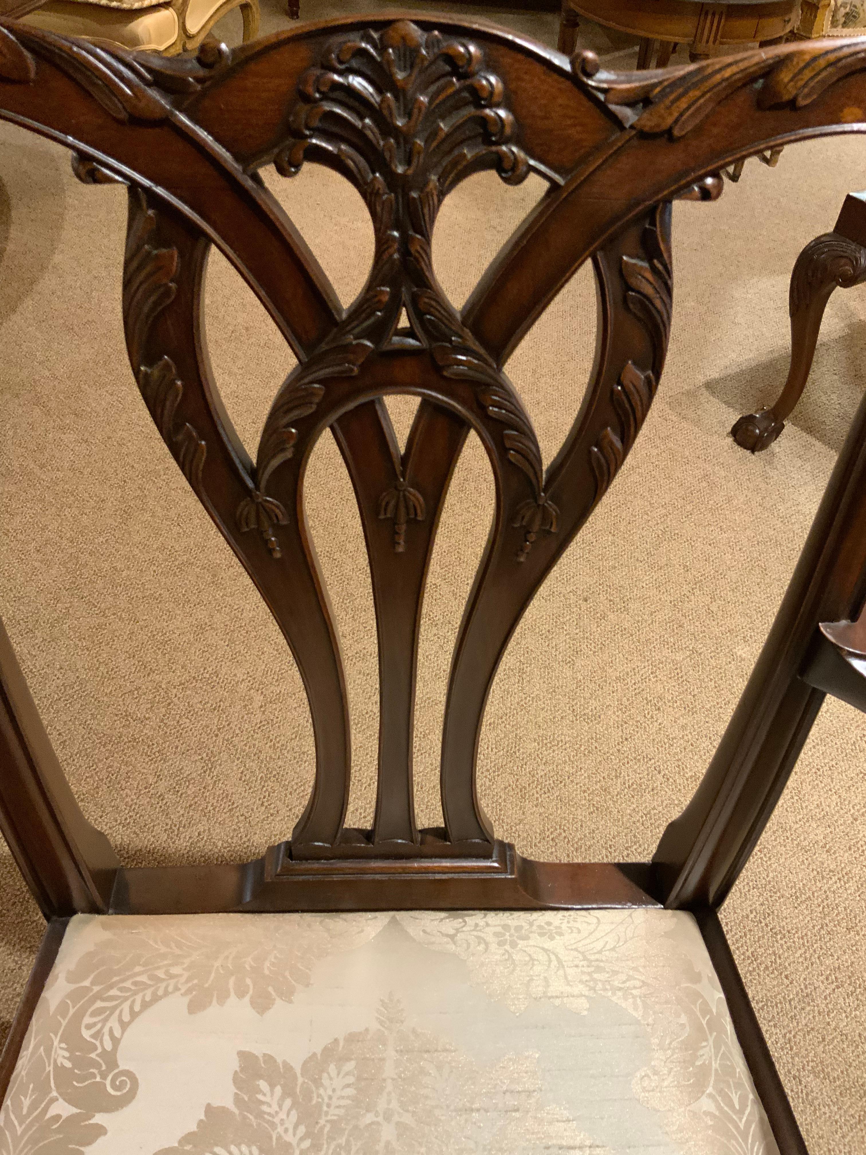 Suite of Fourteen George III-Style Mahogany Dining Chairs In Good Condition For Sale In Houston, TX
