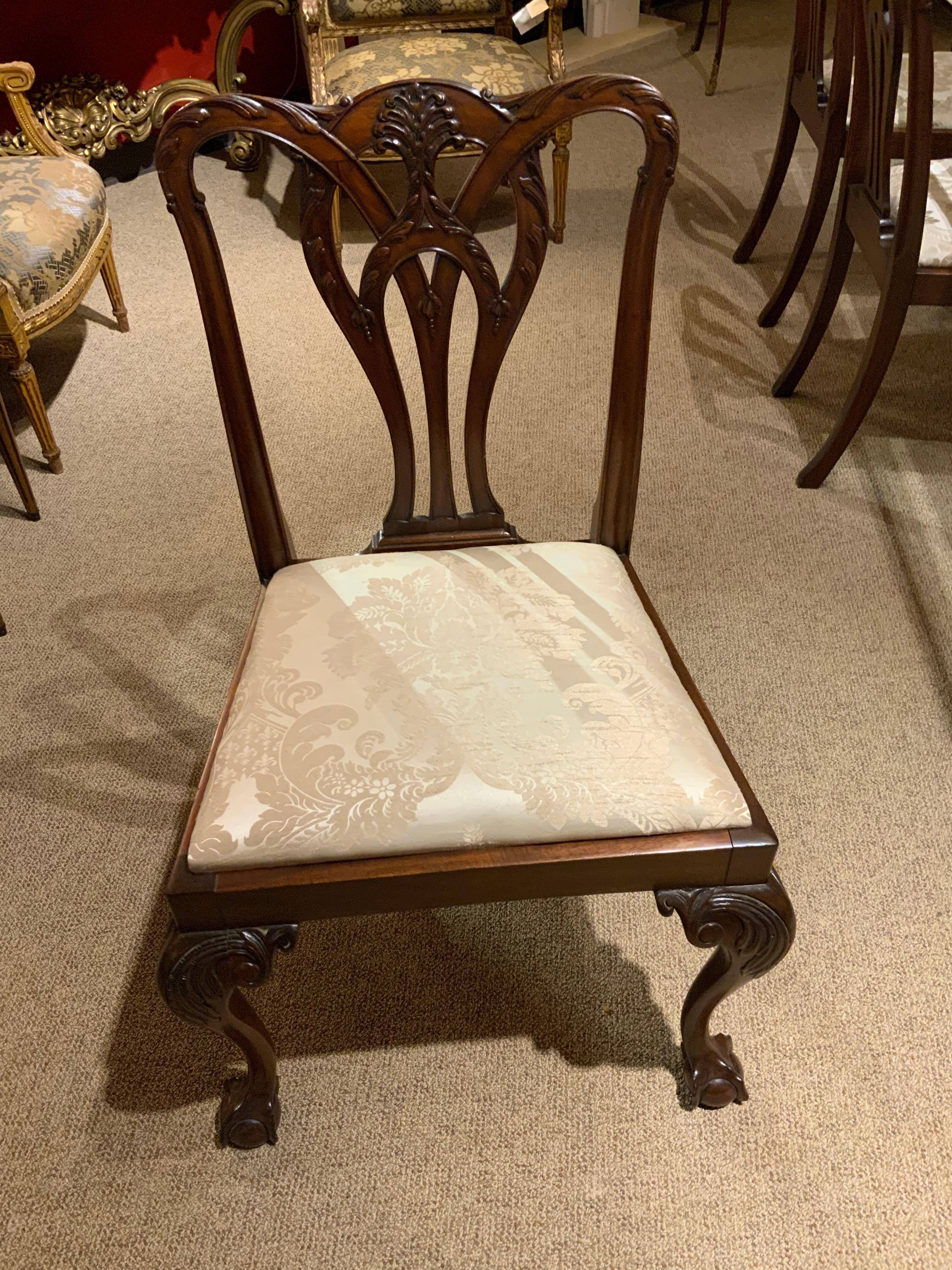 Suite of Fourteen George III-Style Mahogany Dining Chairs For Sale 1