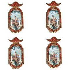 Vintage Suite of Italian, Chinoiserie Sconces