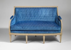 Suite of Louis XVI Painted Seat Furniture Comprising a Canapé & Two Fauteuils