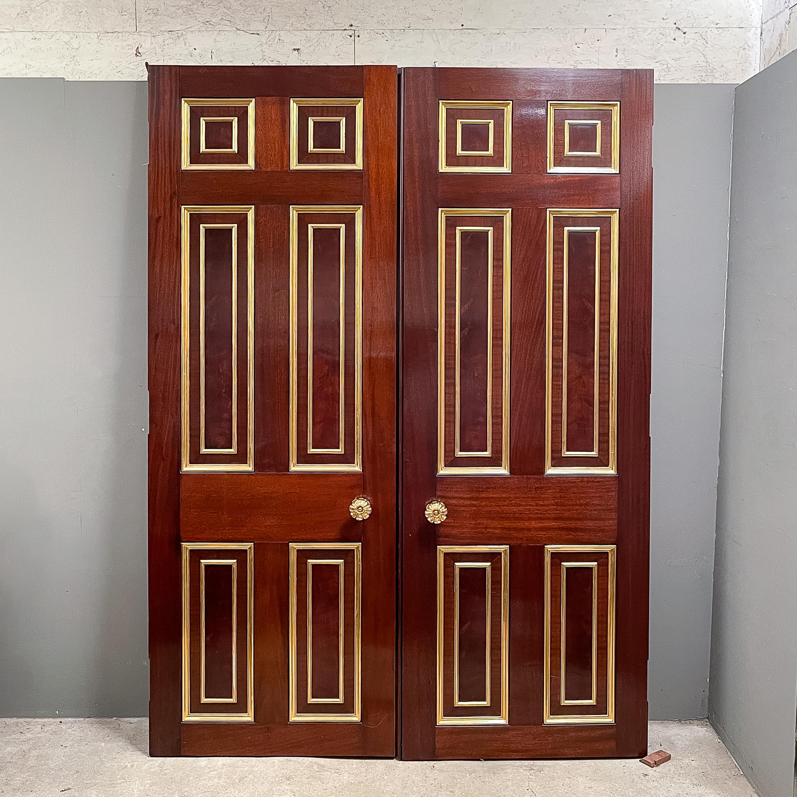 English Suite of Mahogany Entrance Doors For Sale
