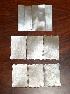 SÄTZE Seltener antiker chinesischer Perlenmütter-Paare MAH JONG-Tischplatten