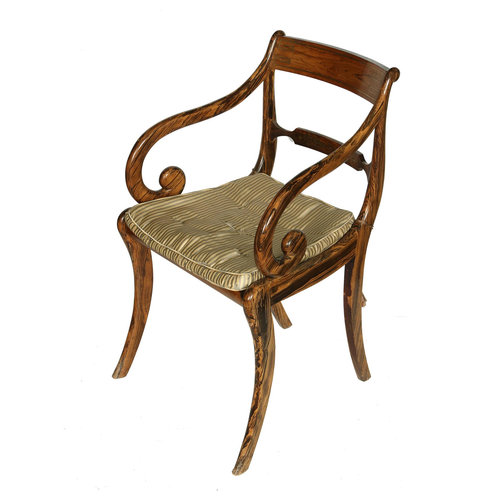 Suite of Regency Grain-Painted Dining Chairs  1