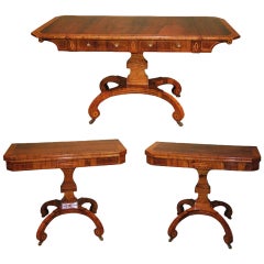 Suite of Regency Rosewood and Boxwood Drawing Room Furniture
