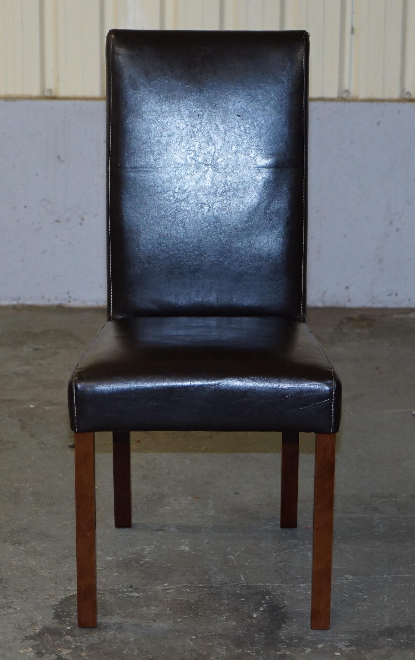 20th Century Suite of Six Bicast Leather Contemporary Dining Chairs with Custom Made Covers For Sale