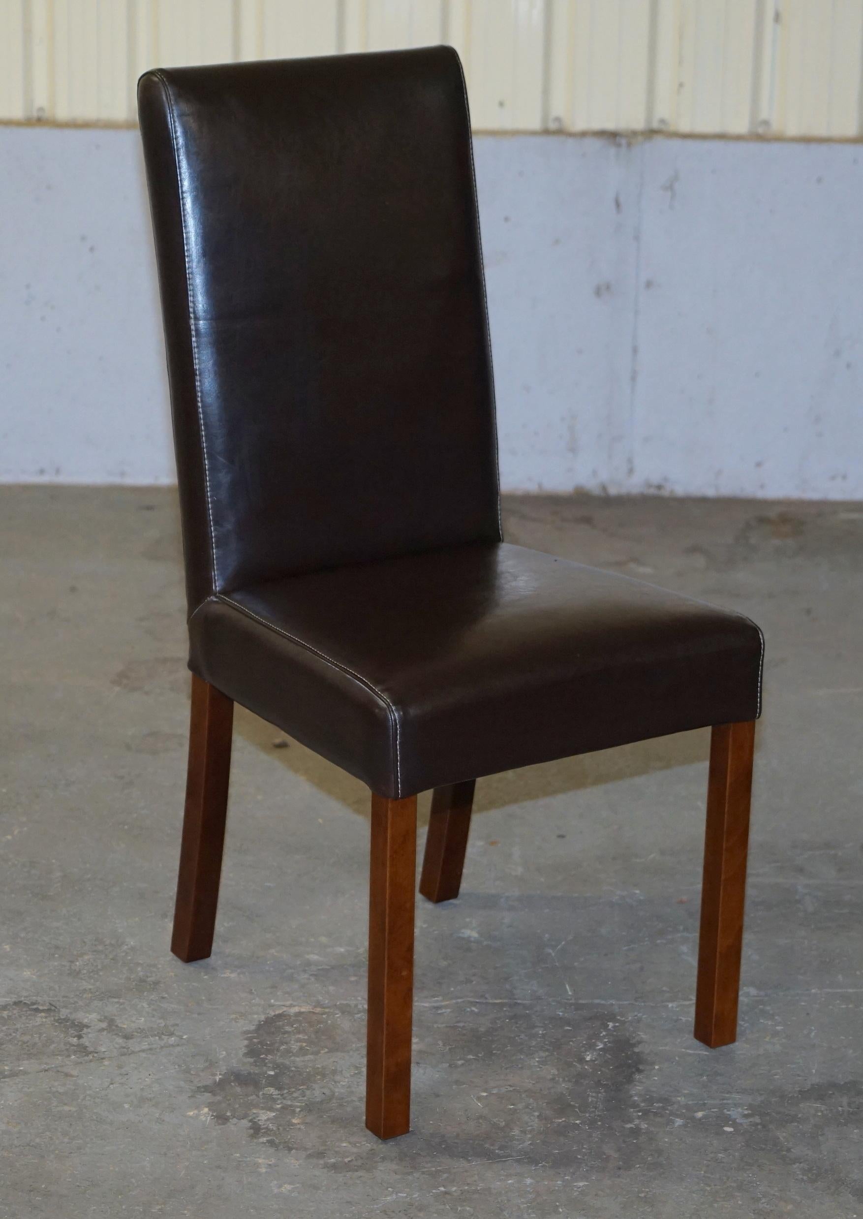 20th Century Suite of Six Bicast Leather Contemporary Dining Chairs with Custom Made Covers For Sale