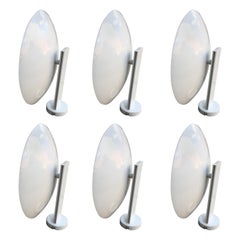 Suite of Six Lacquered Metal Sconces, circa 1970
