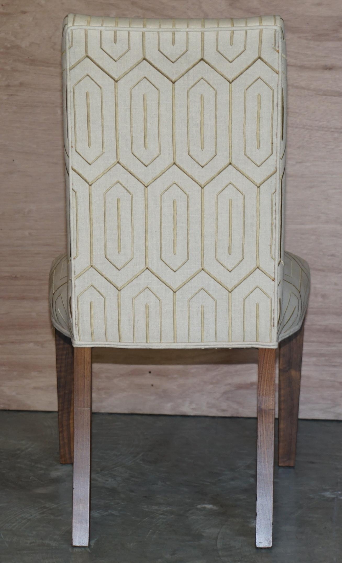 Suite of Six Premium Viscount David Linley American Walnut Dining Chairs 6 1