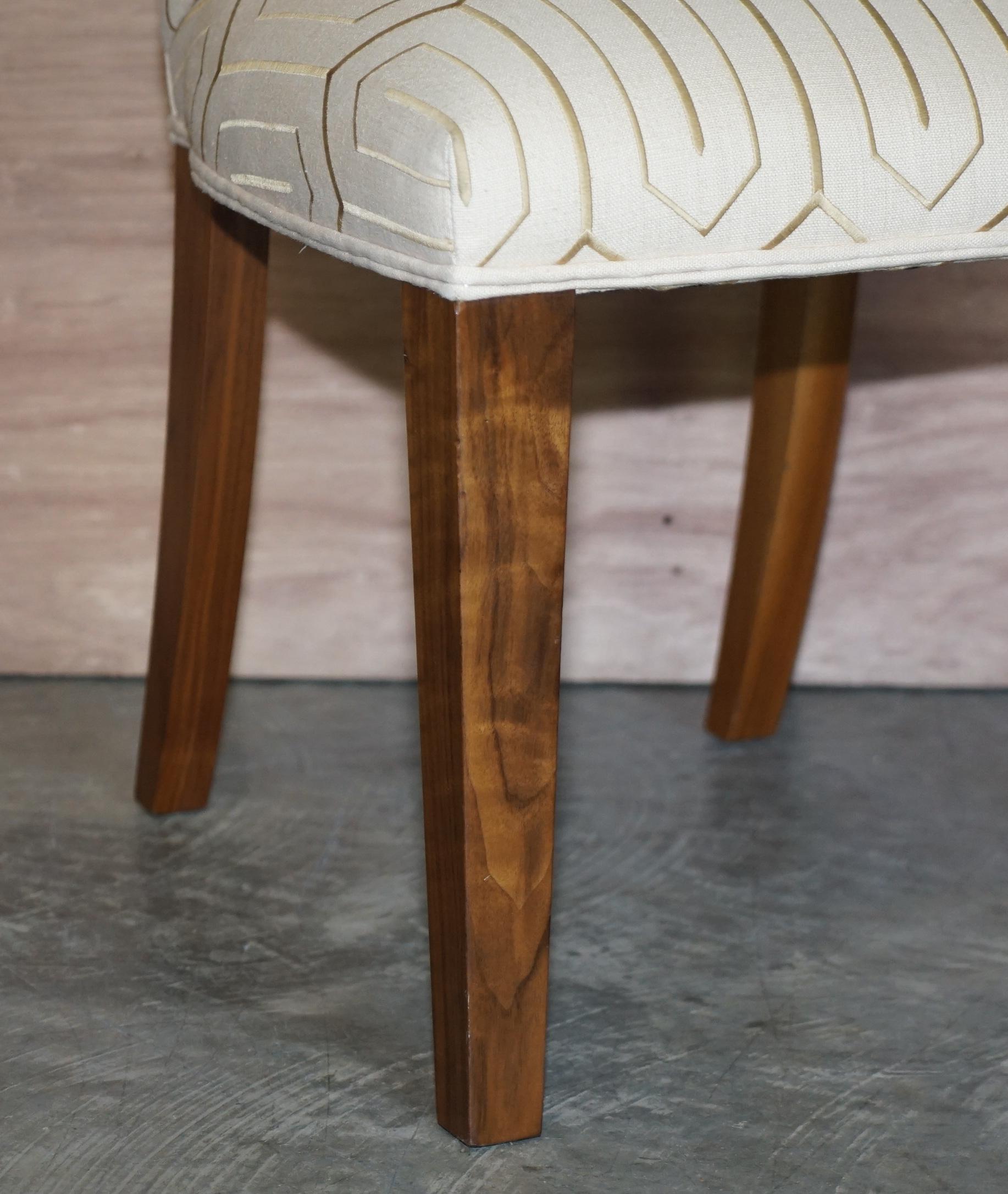 Suite of Six Premium Viscount David Linley American Walnut Dining Chairs 6 9
