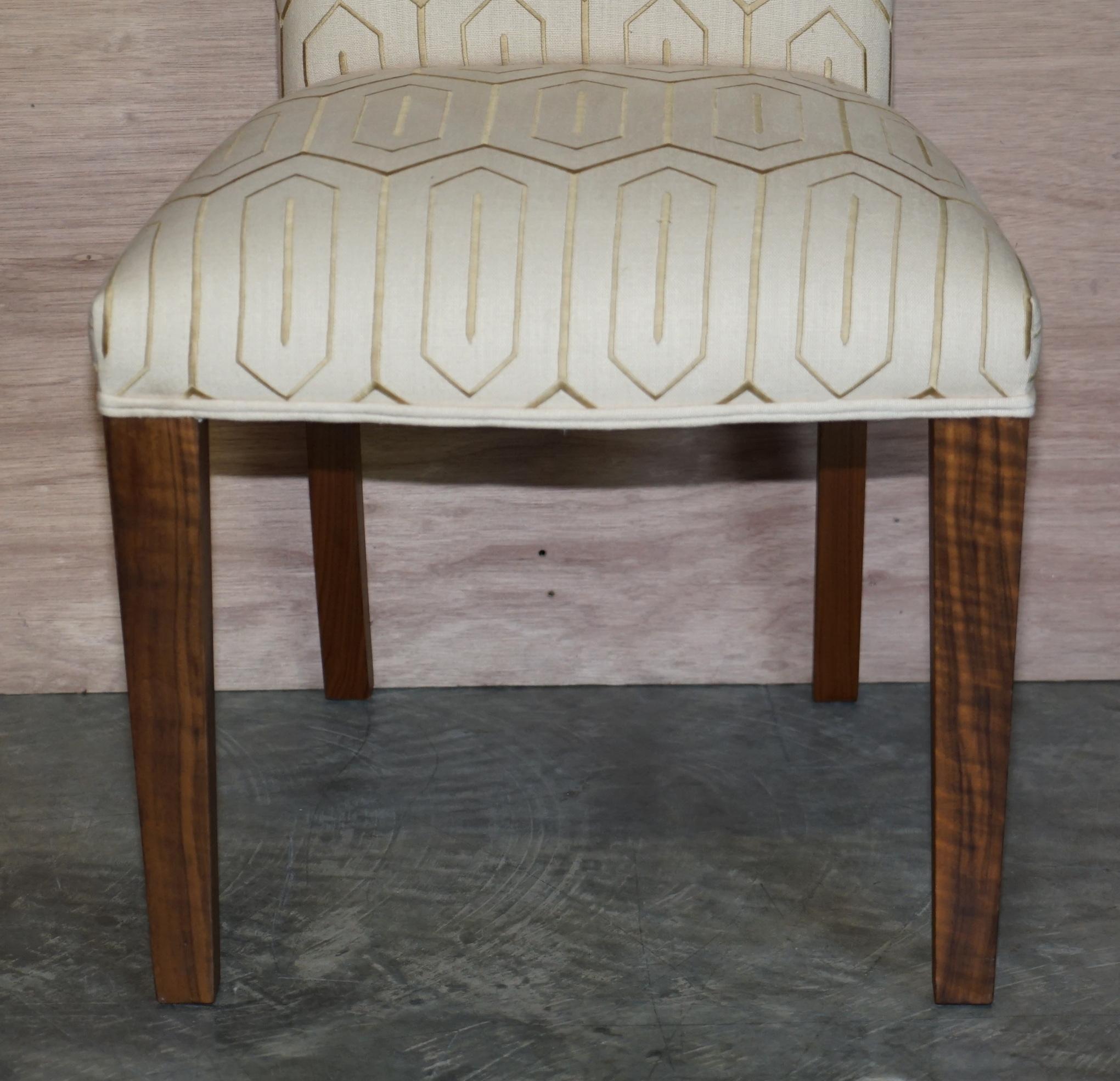 British Suite of Six Premium Viscount David Linley American Walnut Dining Chairs 6