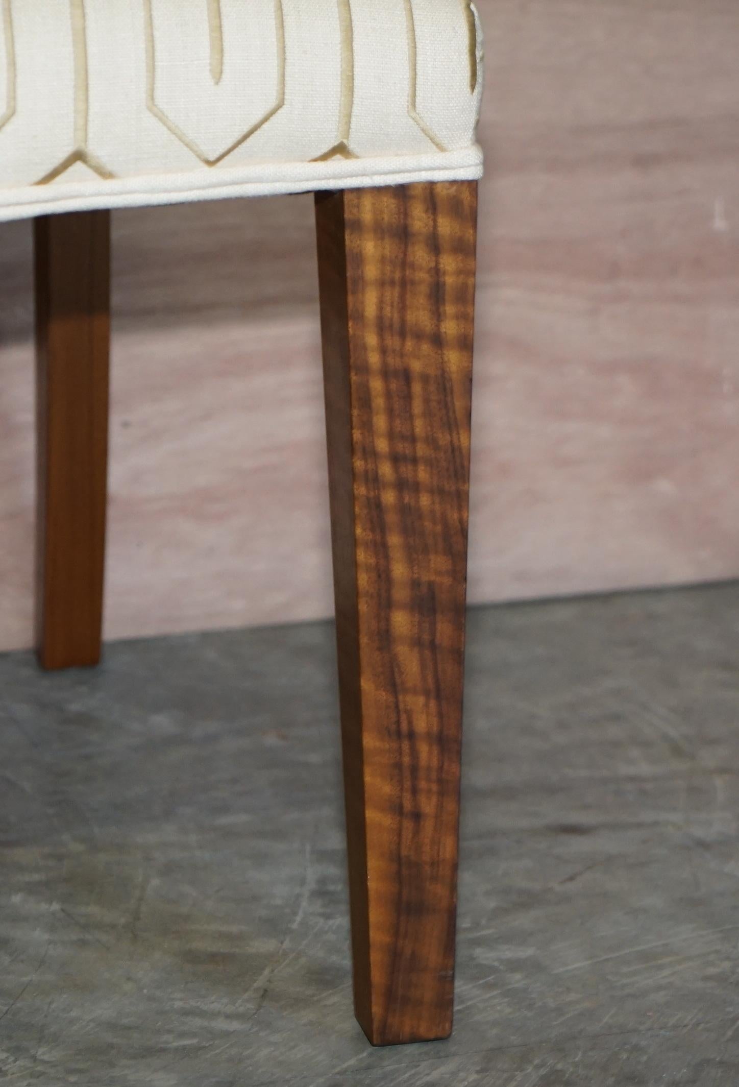 Hand-Crafted Suite of Six Premium Viscount David Linley American Walnut Dining Chairs 6