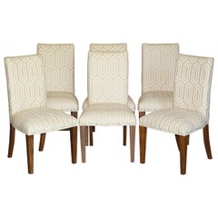 Suite of Six Premium Viscount David Linley American Walnut Dining Chairs 6