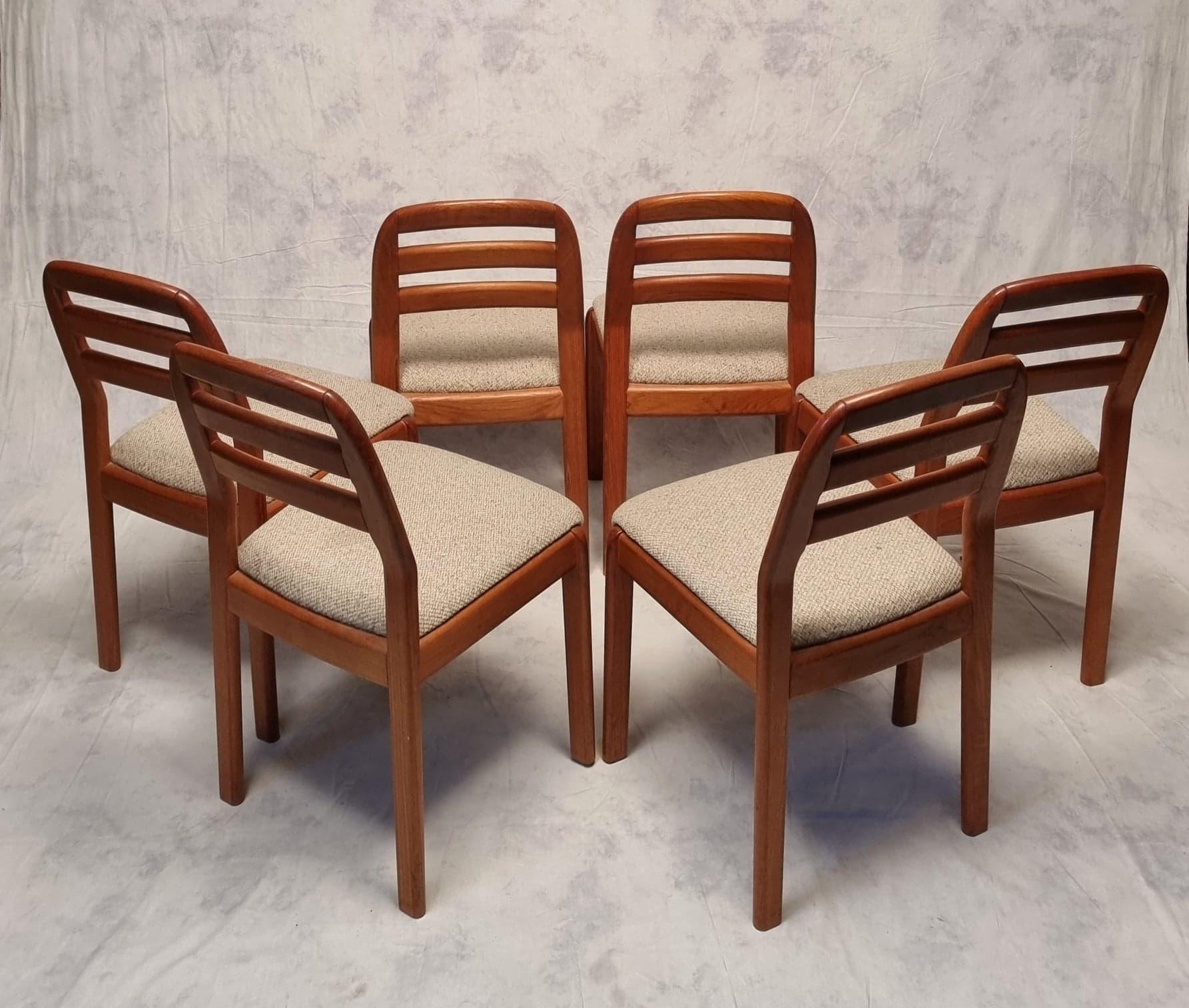Suite Of Six Scandinavian Chairs, Dyrlund, Teak, Ca 1990 6