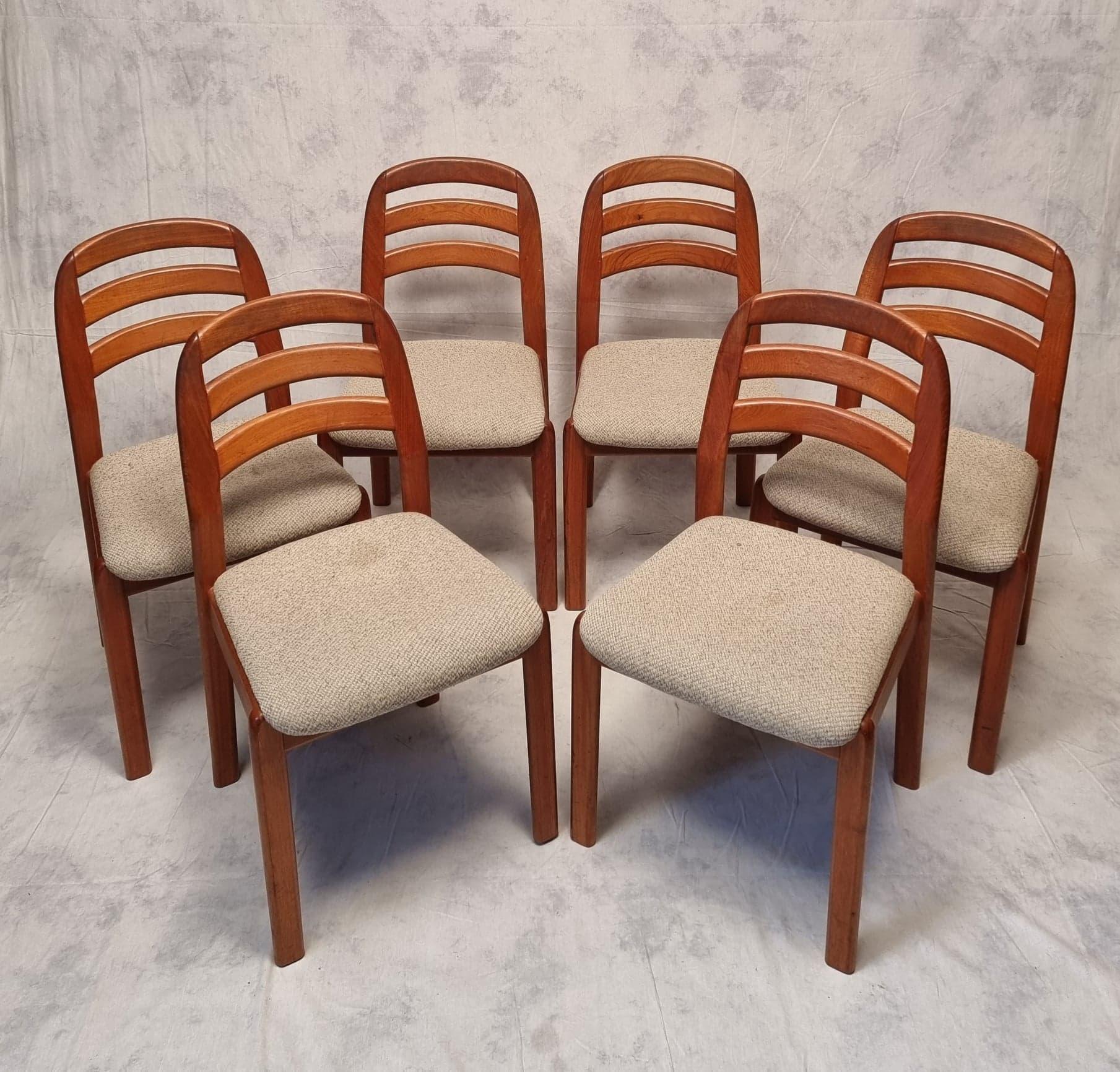 Suite Of Six Scandinavian Chairs, Dyrlund, Teak, Ca 1990 2