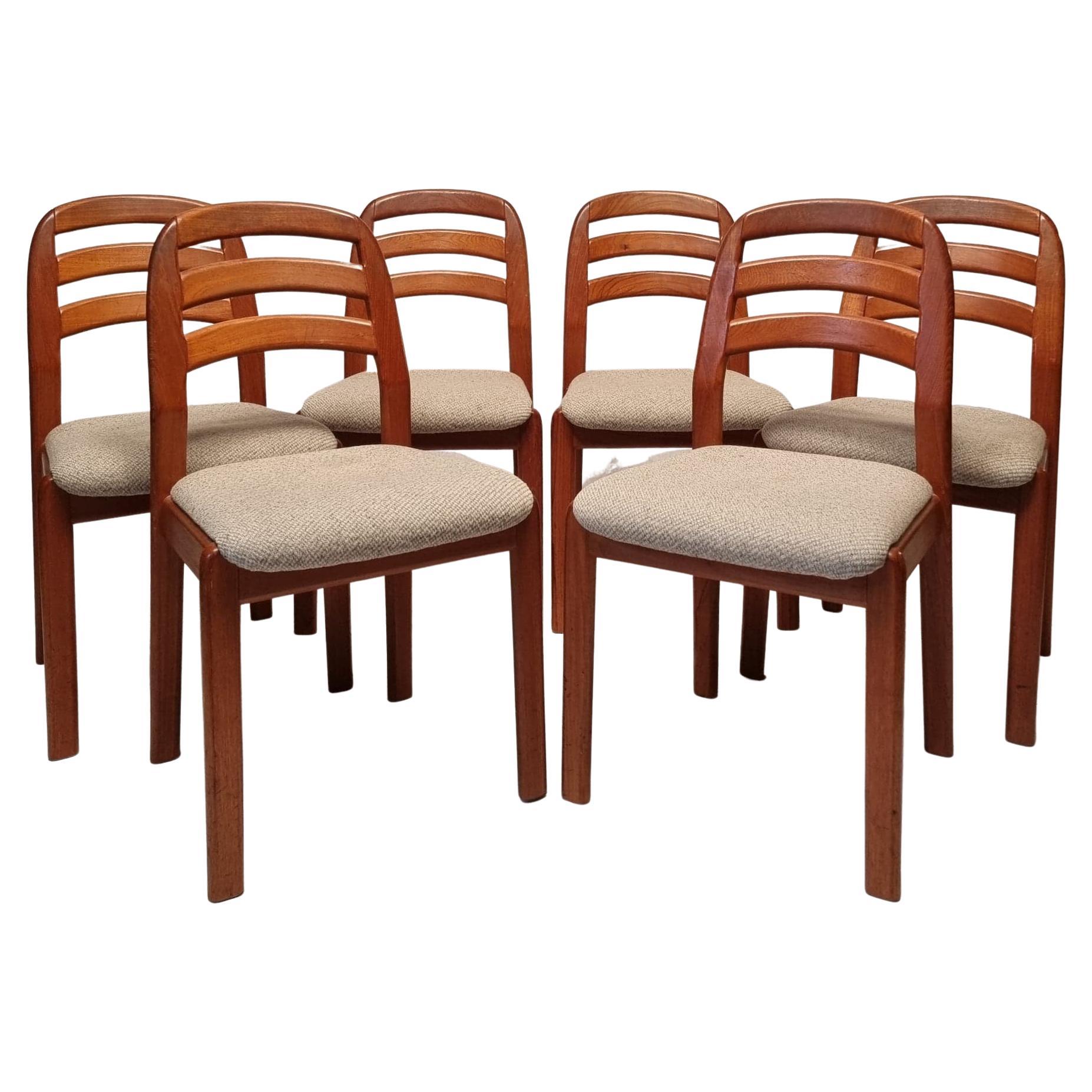 Suite Of Six Scandinavian Chairs, Dyrlund, Teak, Ca 1990