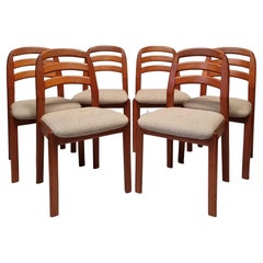 Vintage Suite Of Six Scandinavian Chairs, Dyrlund, Teak, Ca 1990