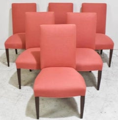 Suite of Six Stunning Classic Fully Upholstered Dining Chairs