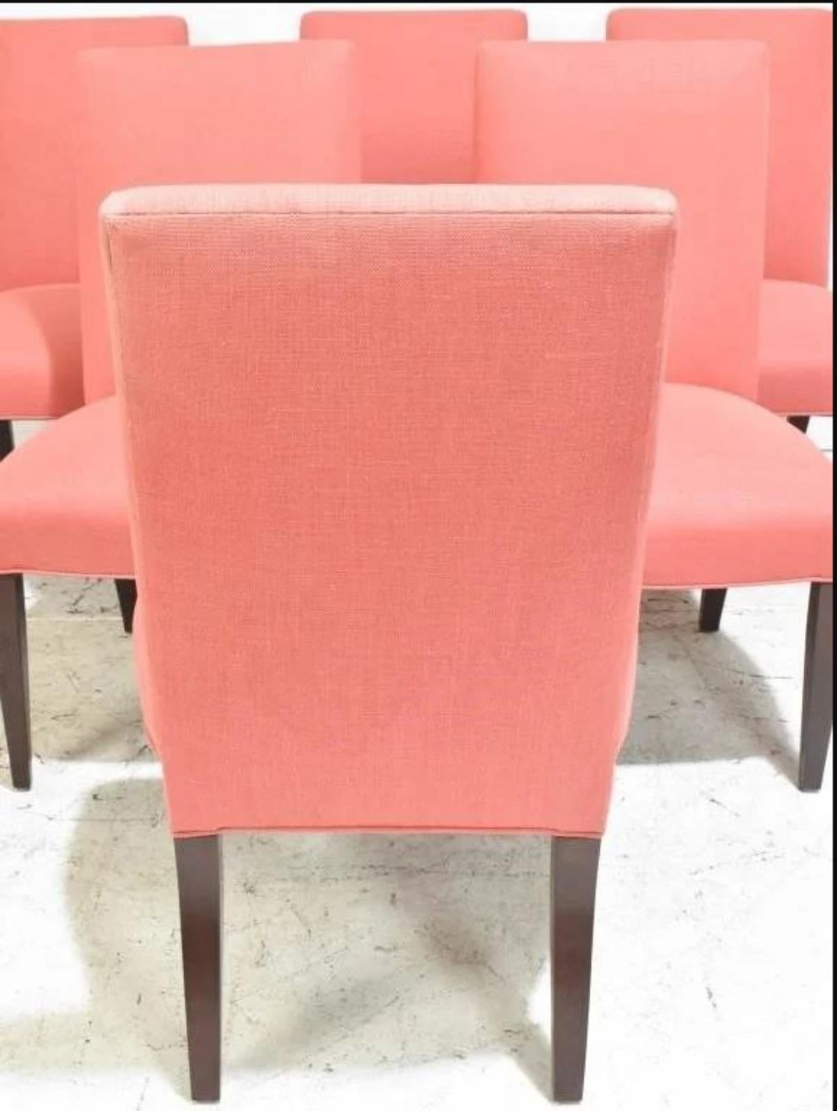 Suite of Six Stunning Classic Fully Upholstered Dining Chairs In Excellent Condition For Sale In Bronx, NY