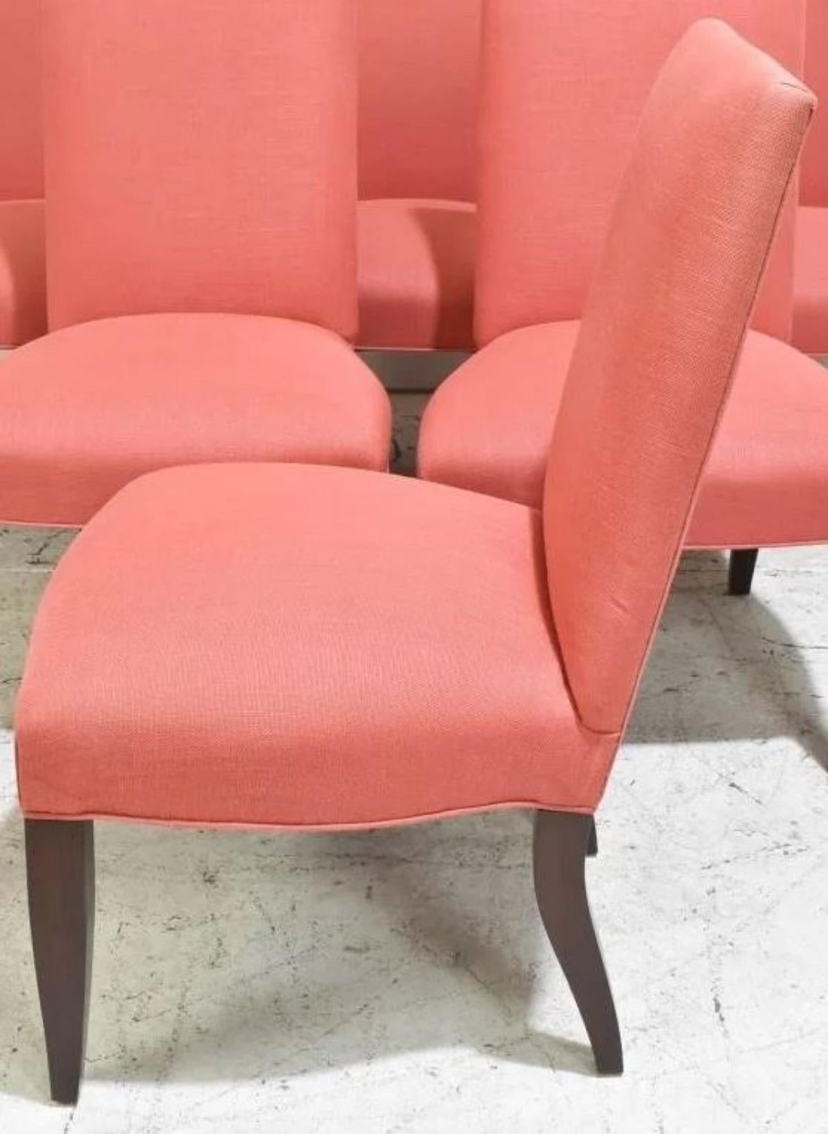 Hardwood Suite of Six Stunning Classic Fully Upholstered Dining Chairs For Sale