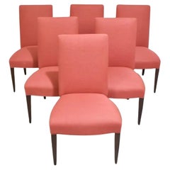Suite of Six Stunning Classic Fully Upholstered Dining Chairs