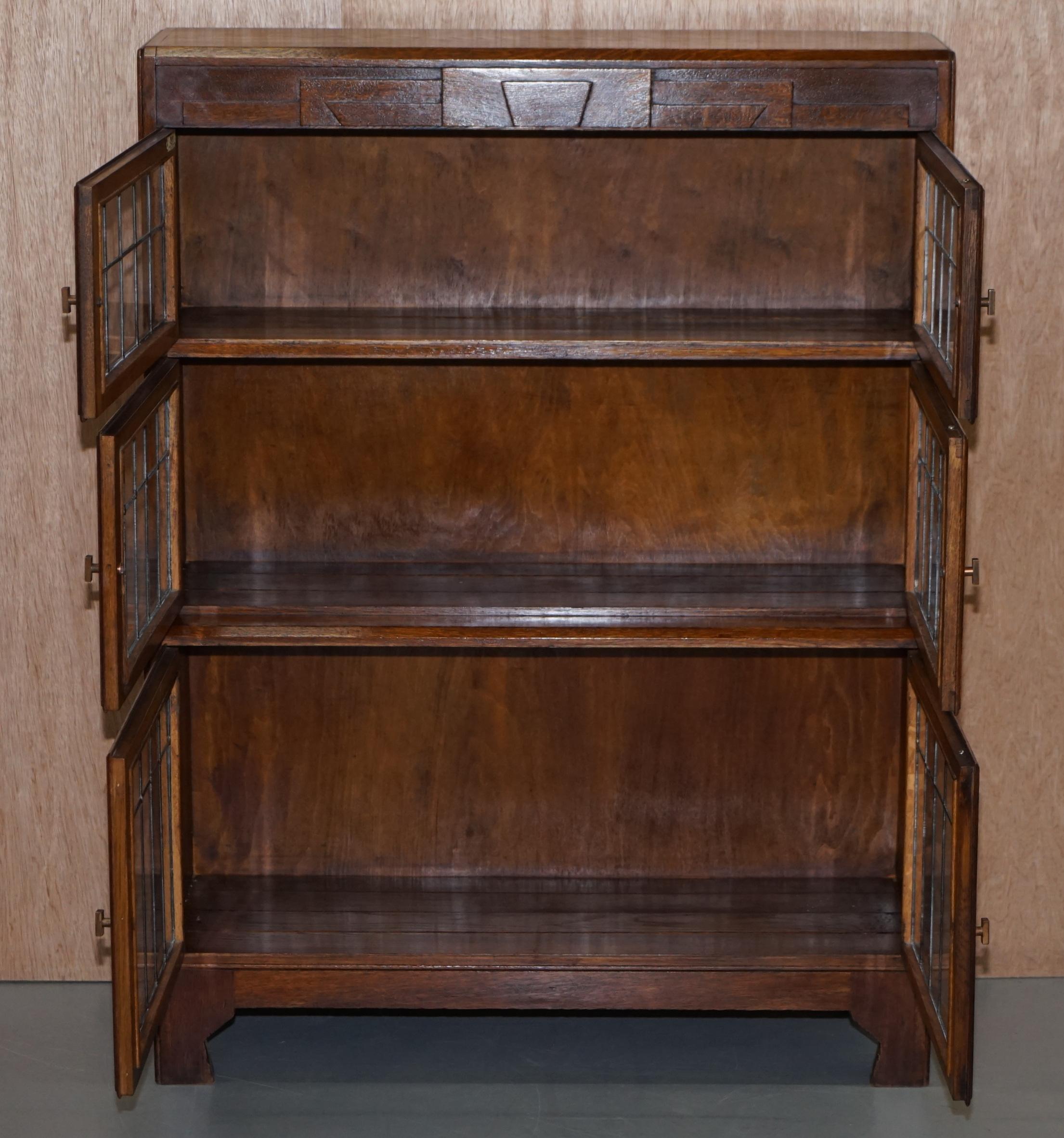 Suite of Three Fully Restored Minty Oxford Legal Library Stacking Bookcases 2