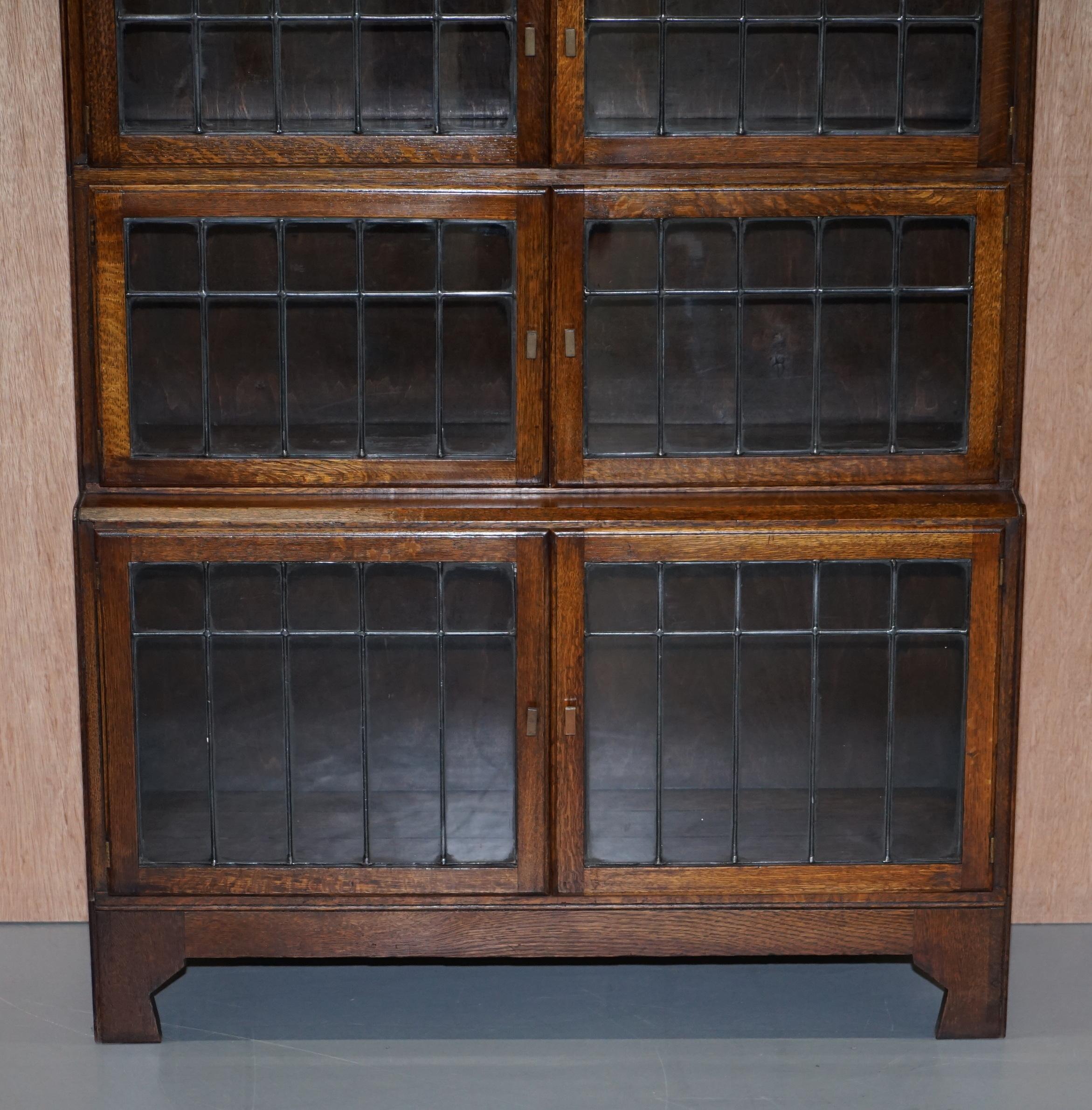 Suite of Three Fully Restored Minty Oxford Legal Library Stacking Bookcases 10