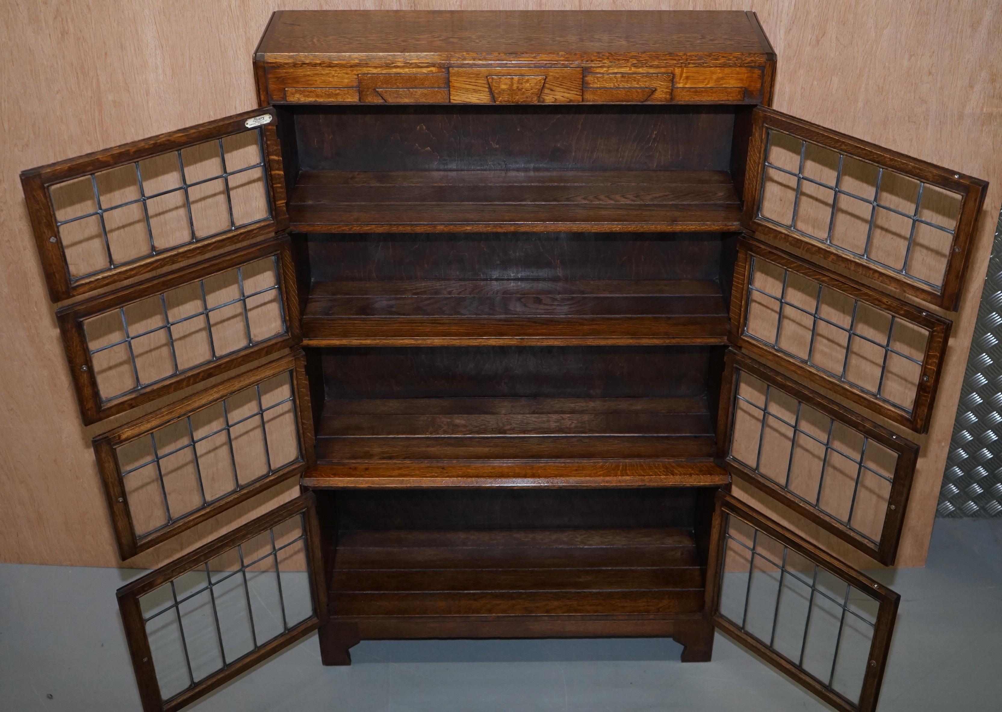 Suite of Three Fully Restored Minty Oxford Legal Library Stacking Bookcases 12