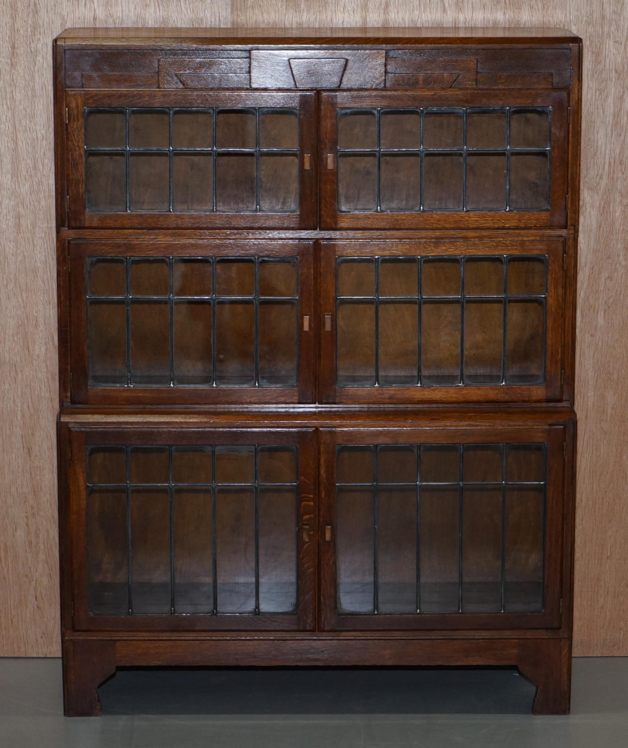 English Suite of Three Fully Restored Minty Oxford Legal Library Stacking Bookcases