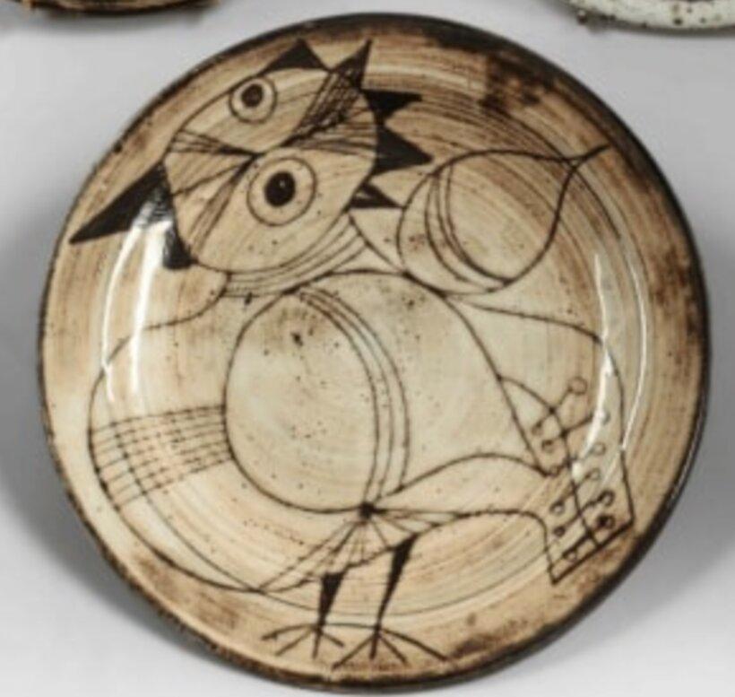 Conjunto de tres platos con decoración de pájaros de Jacques Pouchain Francés en venta