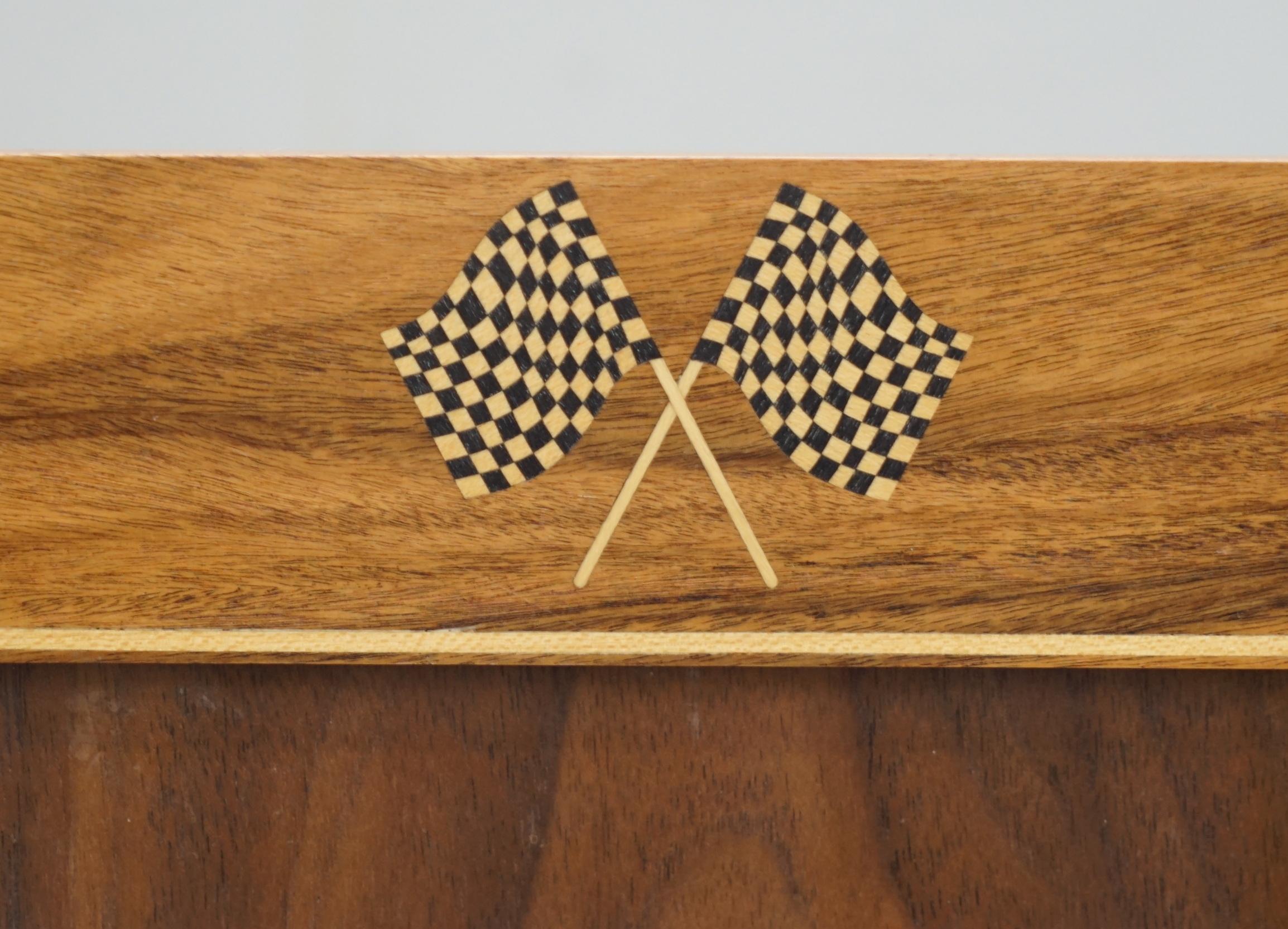 Post-Modern Suite of Three Racing Car Viscount David Linley Picture Frames Checker Flag 3