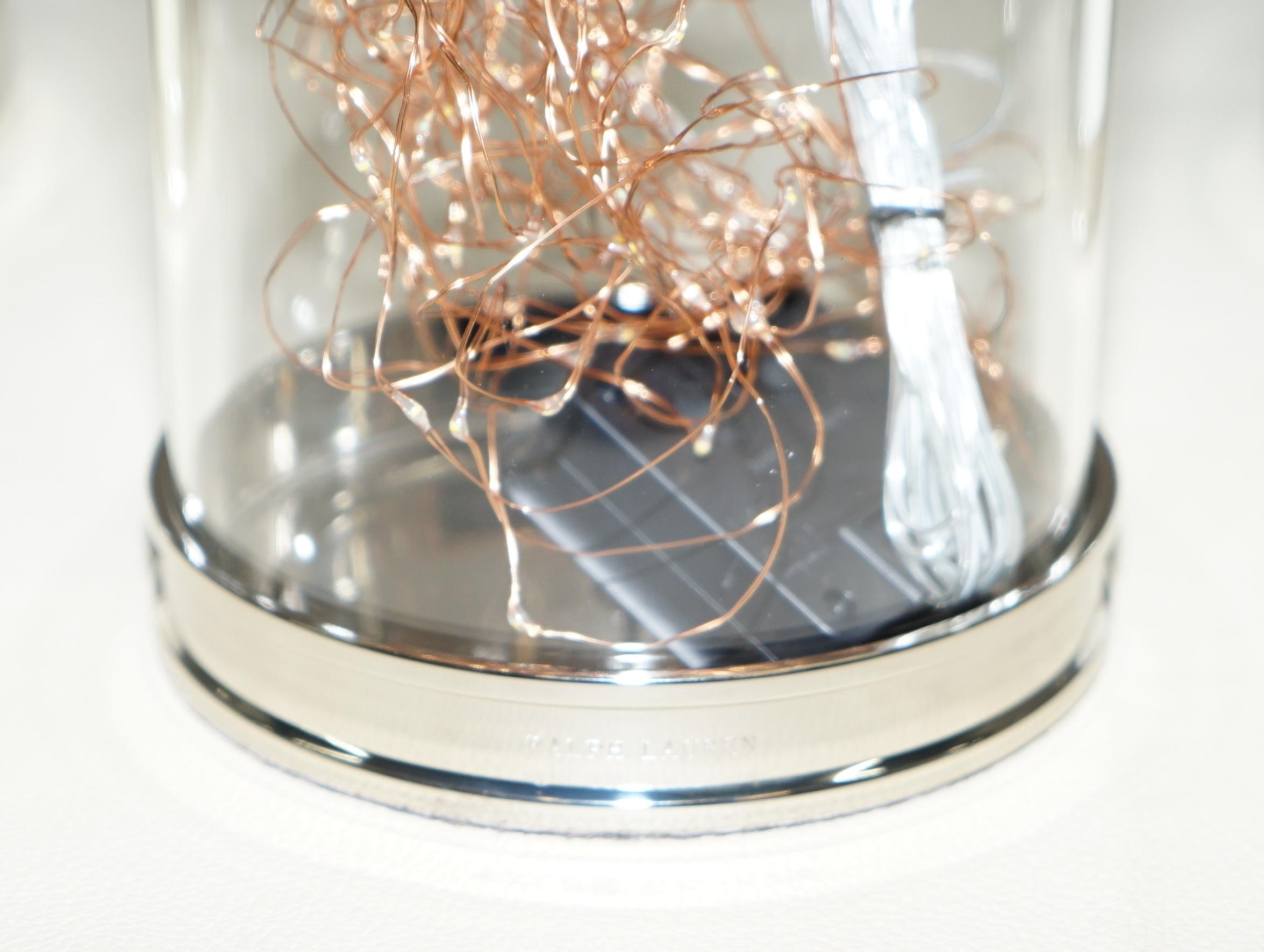 Post-Modern Suite of Three Ralph Lauren Hurrican Glass Candleholders Lamps