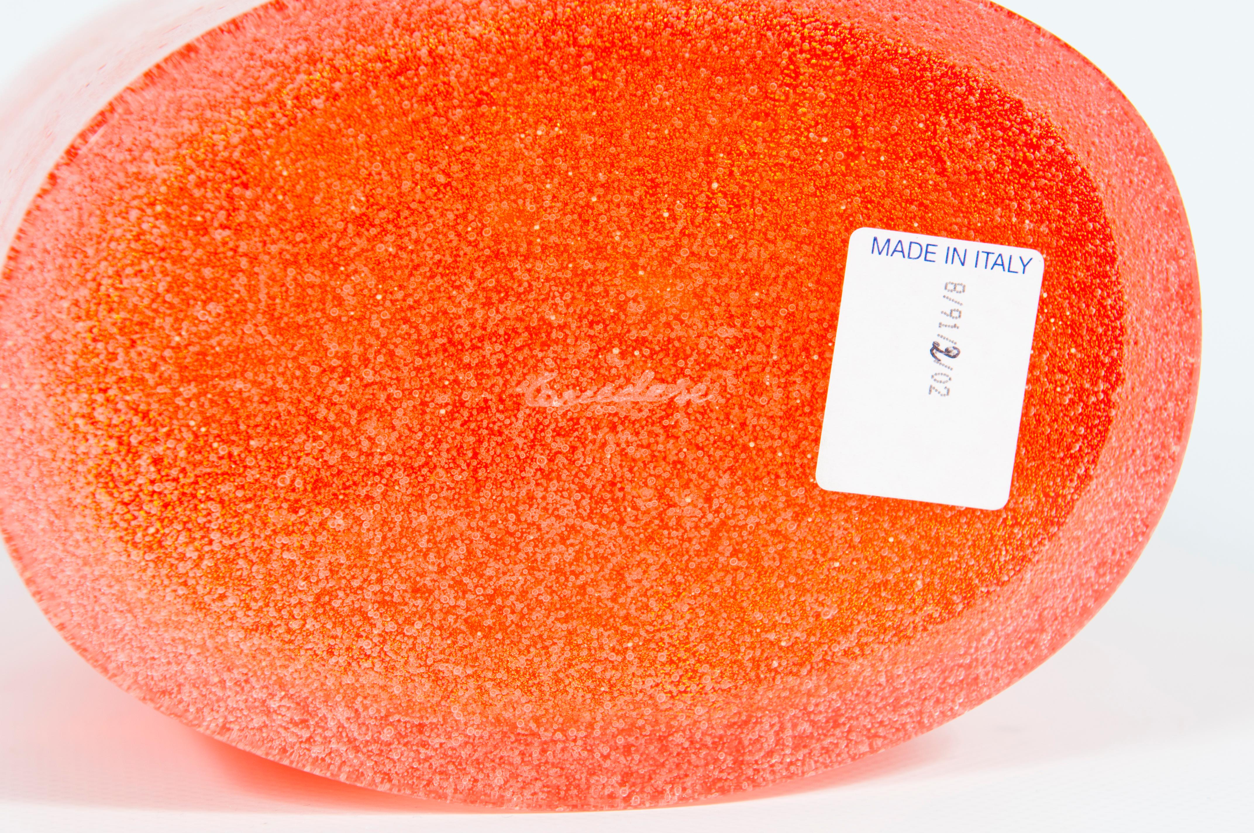 Suite of Three Submerged Glass Bottles with Gold Inclusion by Cenedese, Circa 19 For Sale 8