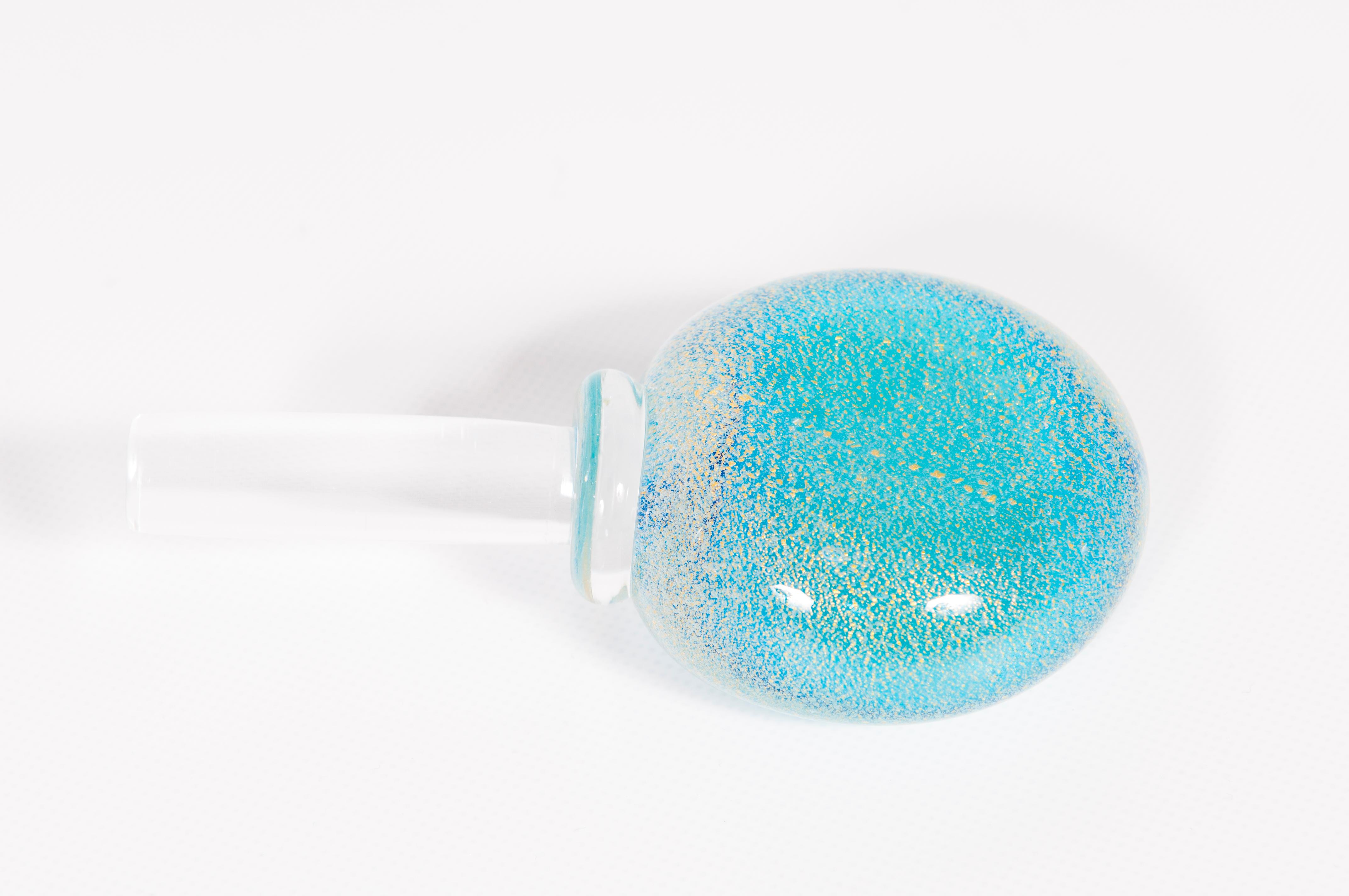 Suite of Three Submerged Glass Bottles with Gold Inclusion by Cenedese, Circa 19 For Sale 11