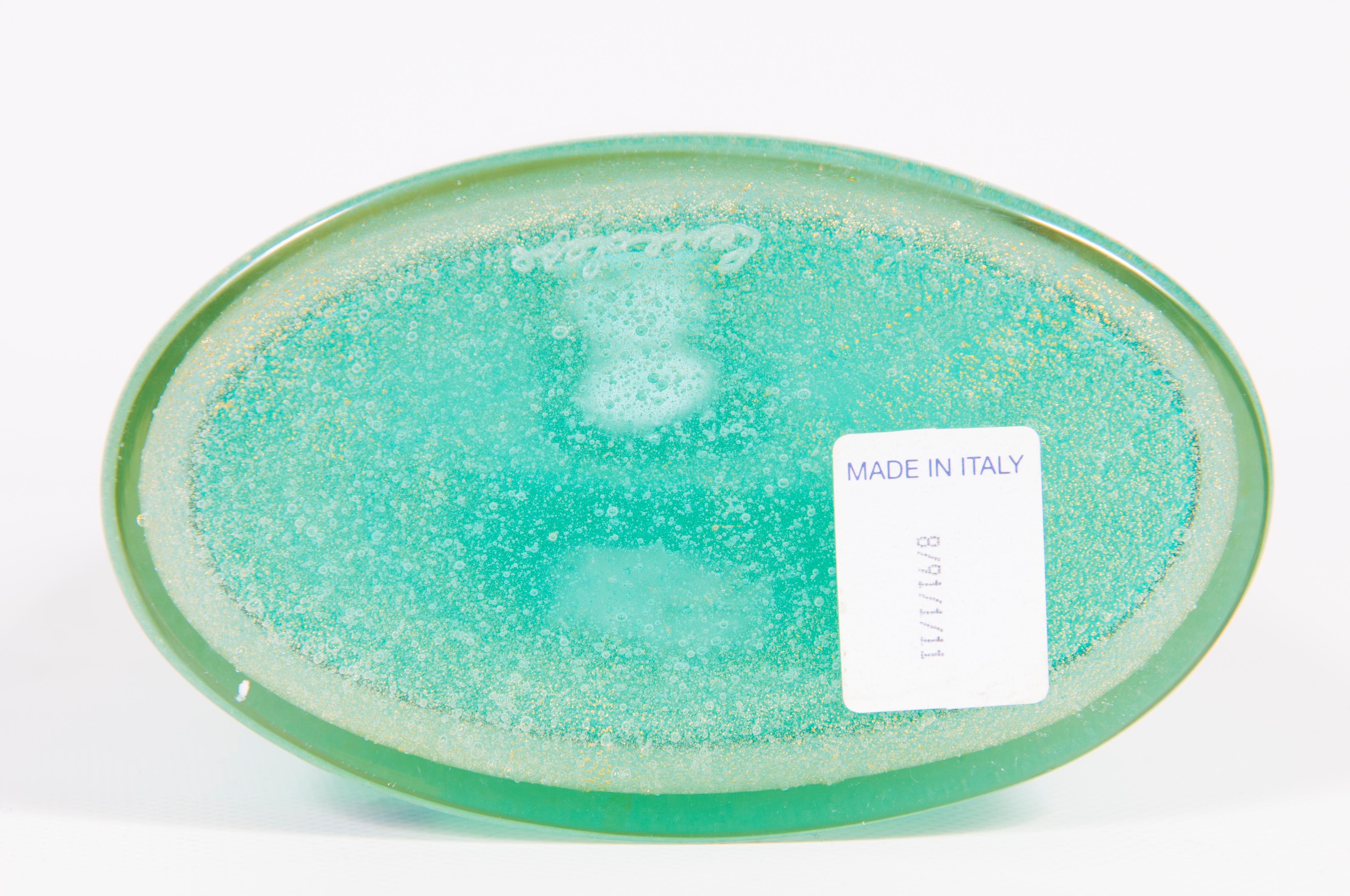 Suite of Three Submerged Glass Bottles with Gold Inclusion by Cenedese, Circa 19 For Sale 2