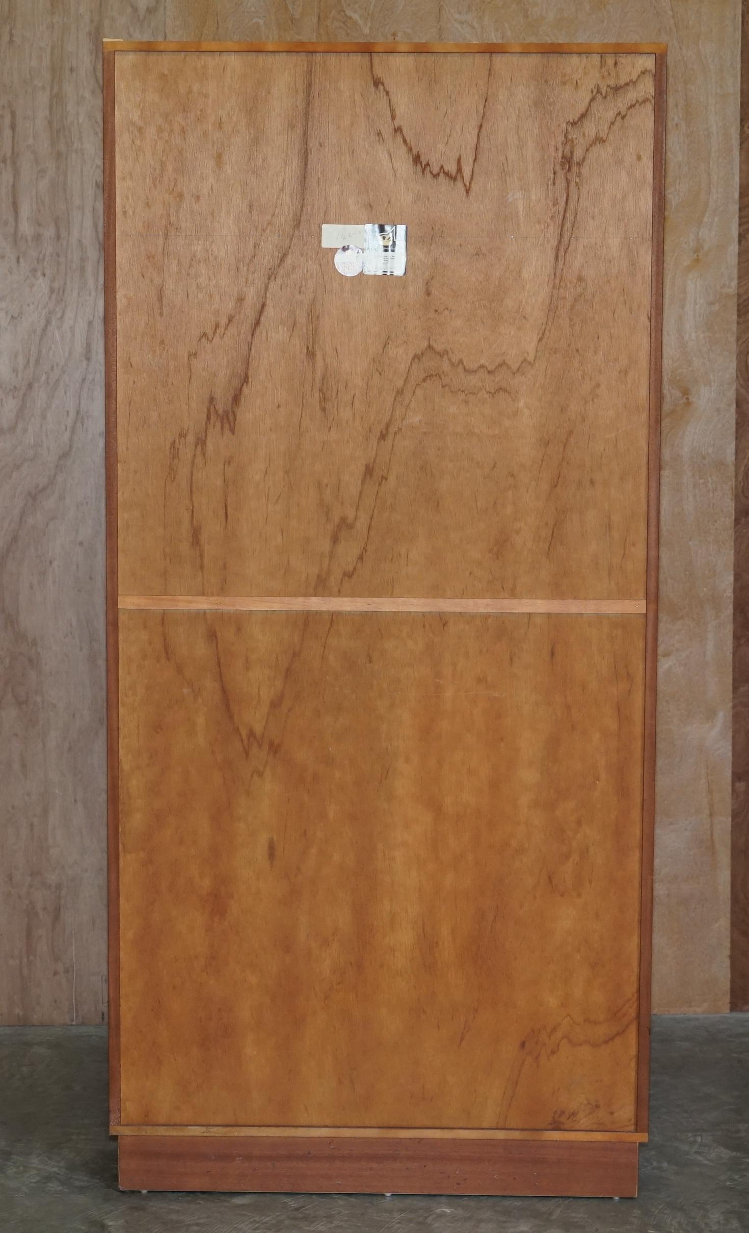 Suite of Three Vintage Flamed Hardwood Beresford & Hicks Library Bookcases 3 4