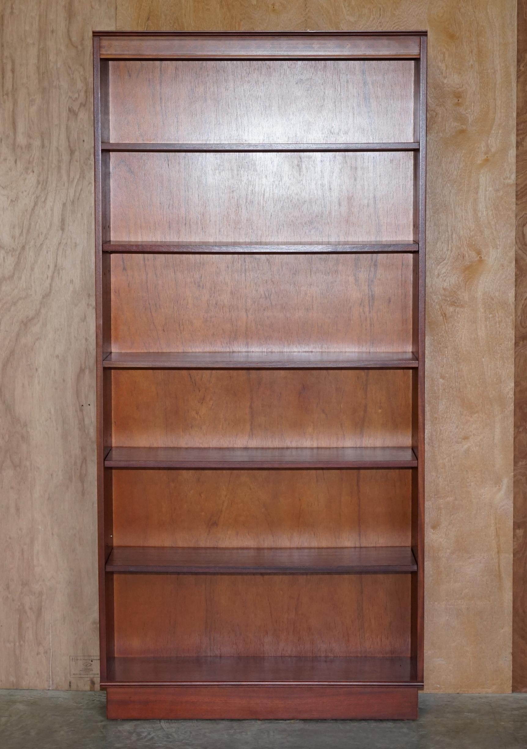 English Suite of Three Vintage Flamed Hardwood Beresford & Hicks Library Bookcases 3