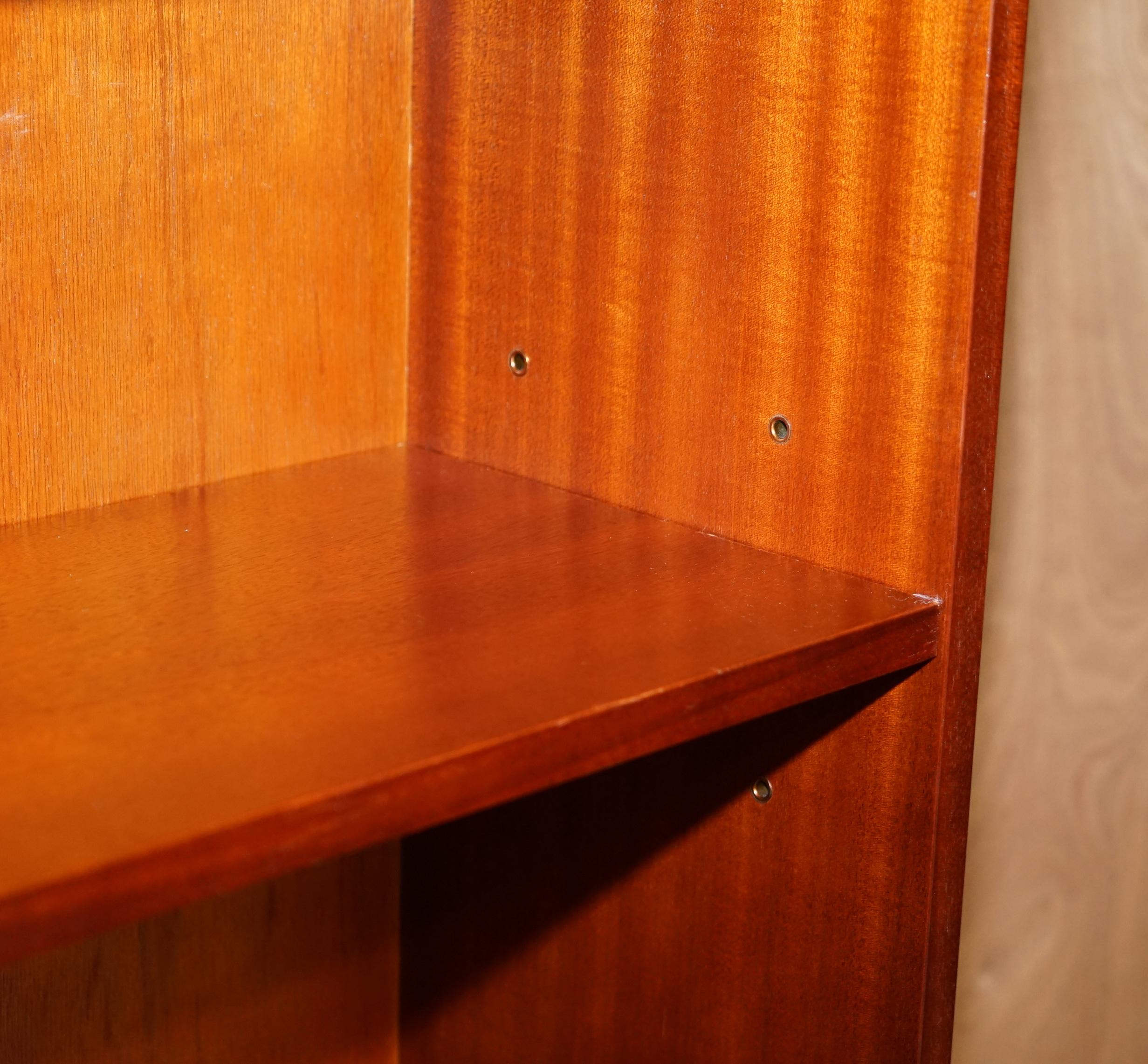 Suite of Three Vintage Flamed Hardwood Beresford & Hicks Library Bookcases 3 2