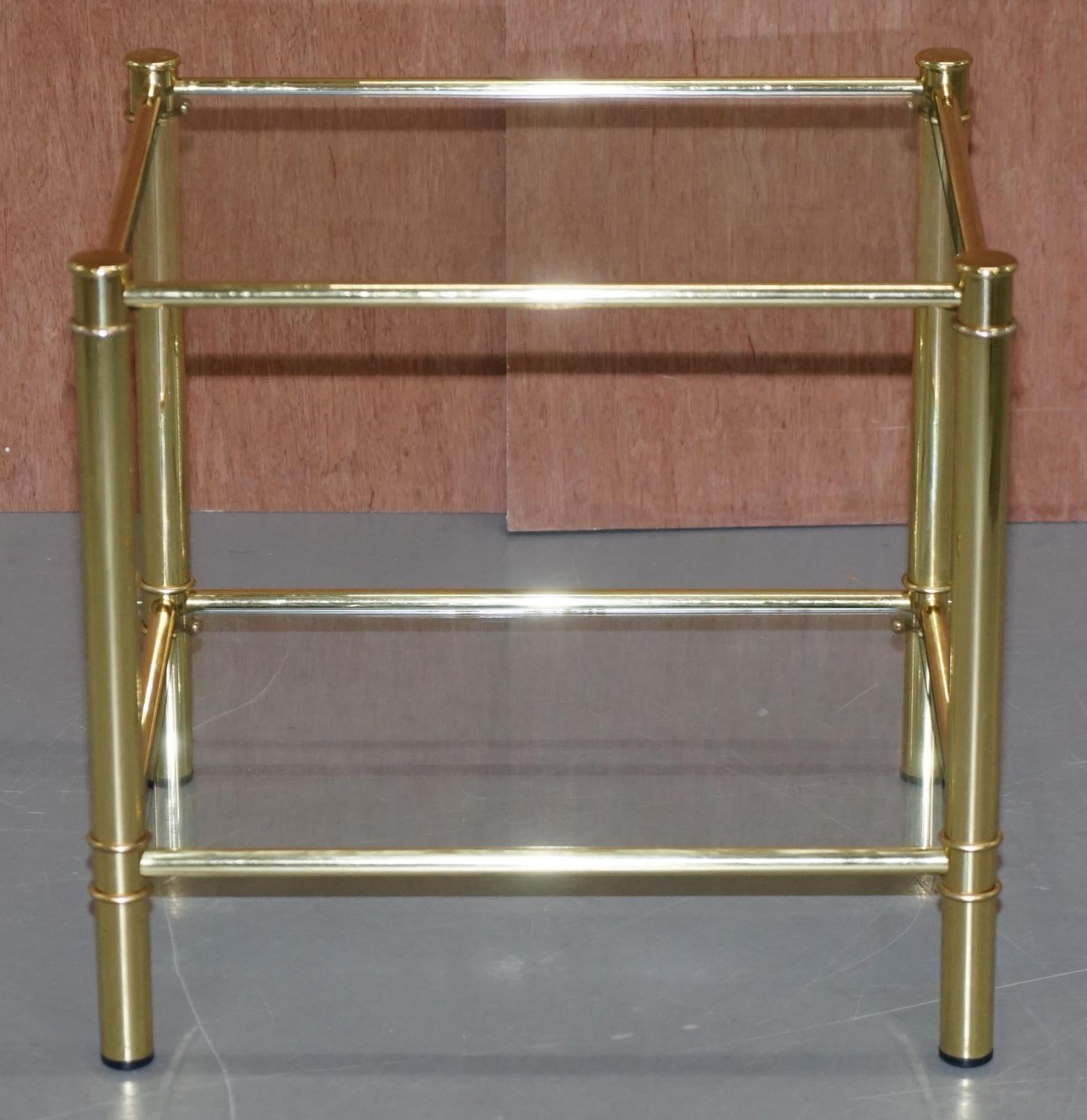 Mid-Century Modern Suite of Three Vintage Gold Gilt Tables, Pair of Side Table & One Larger Coffee For Sale
